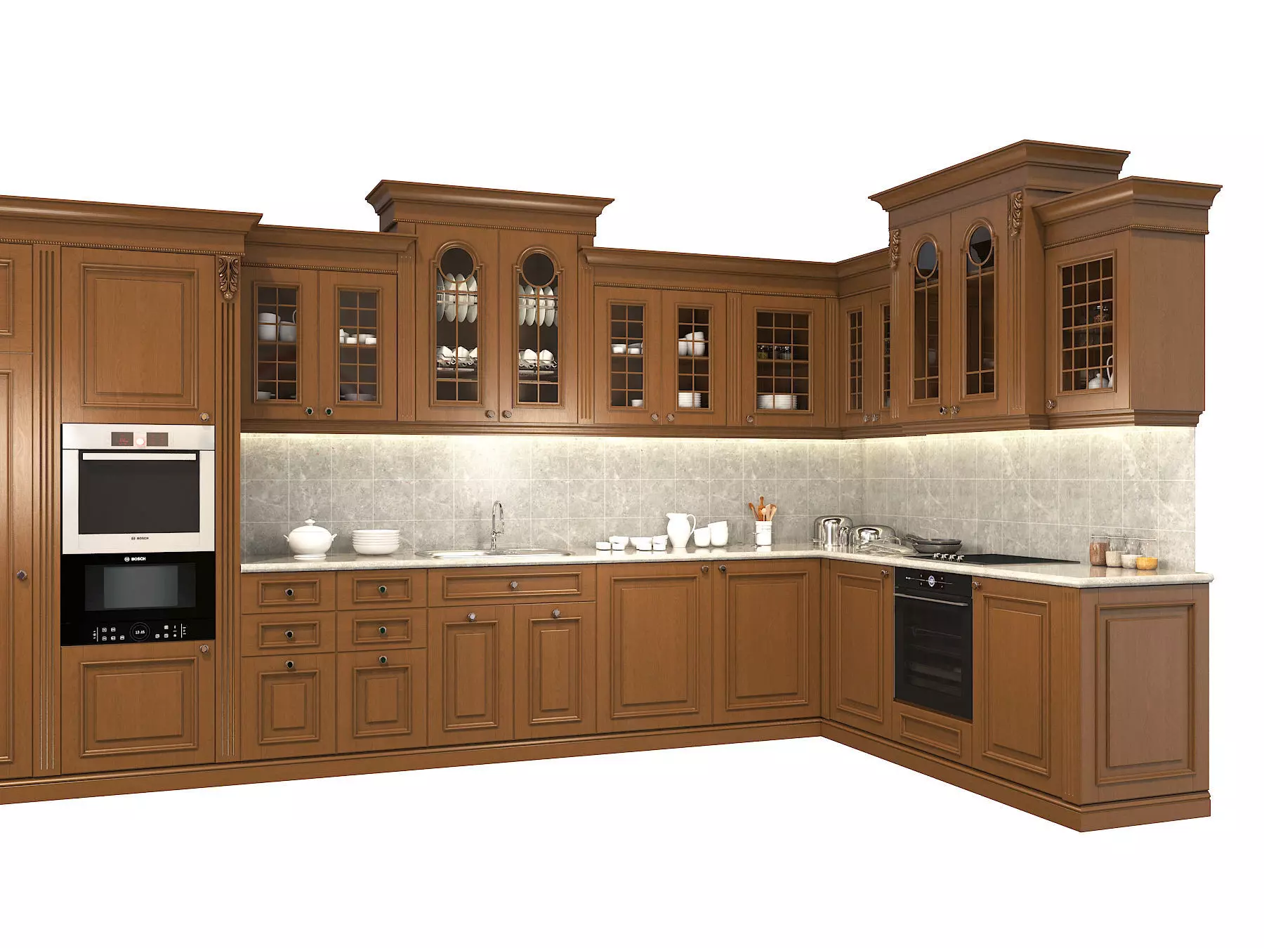 Classic European style Kitchen Cabinet 6 3D model_3