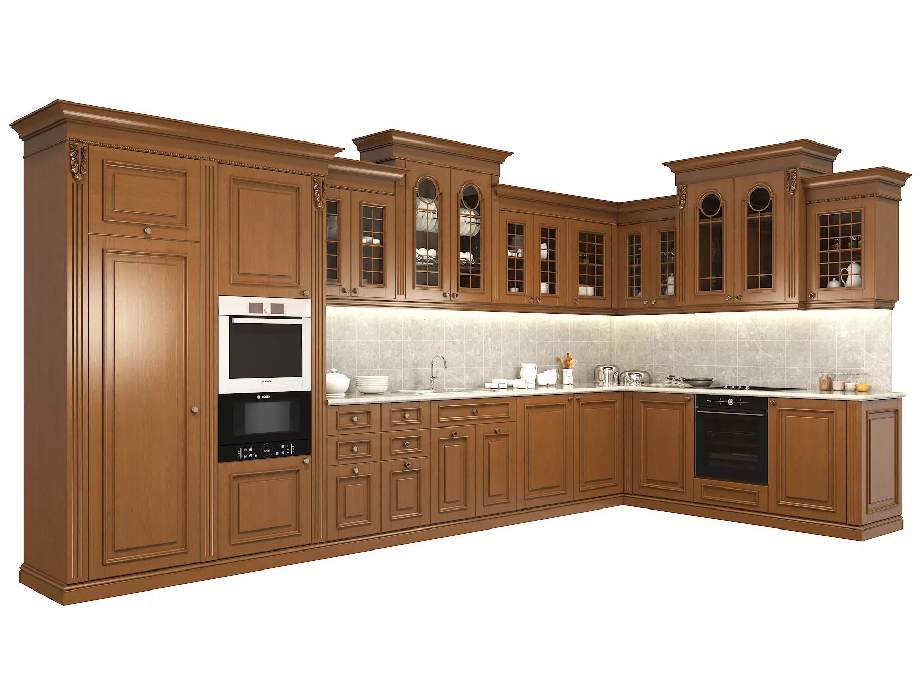 Classic European style Kitchen Cabinet 6 3D model_0
