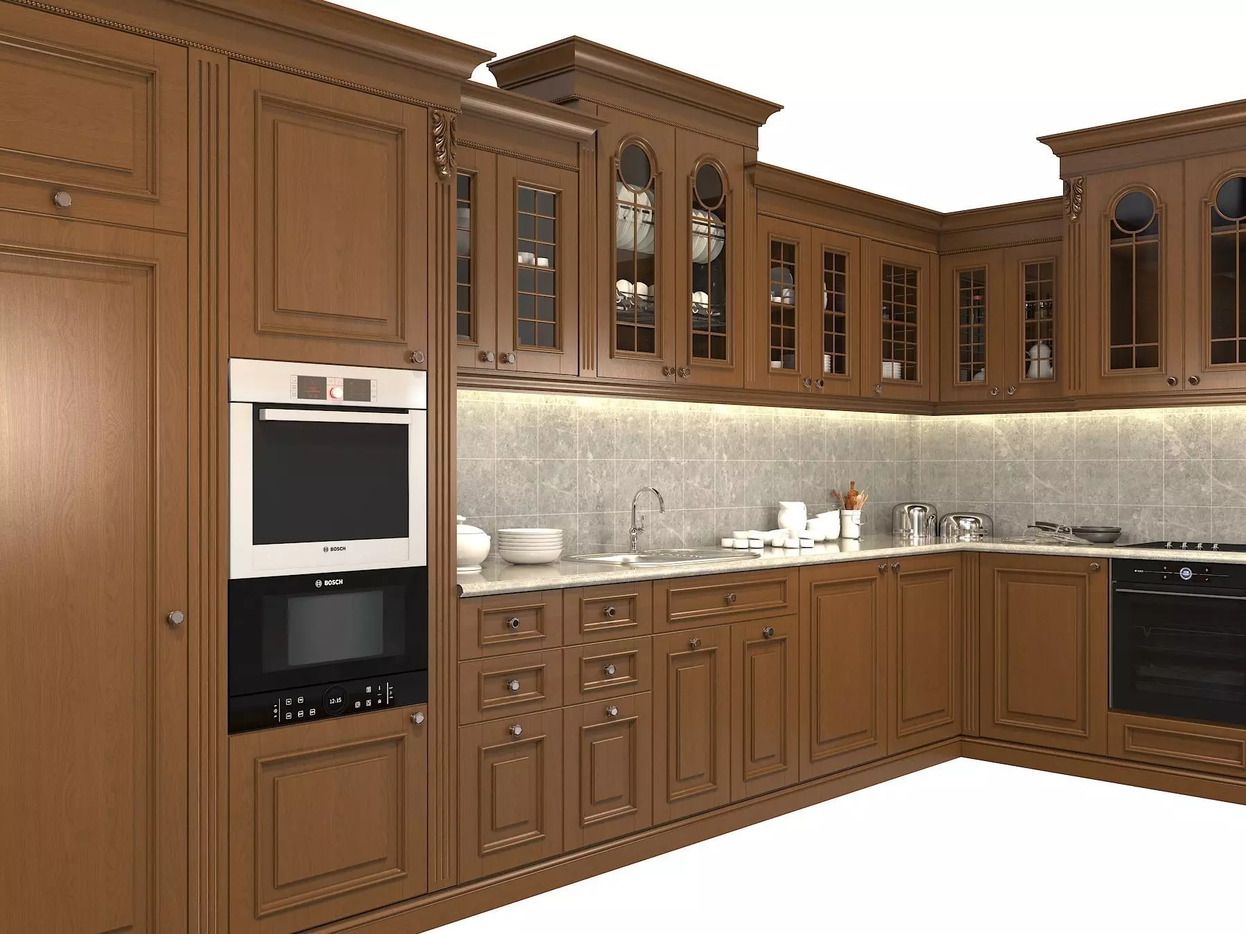 Classic European style Kitchen Cabinet 6 3D model_2