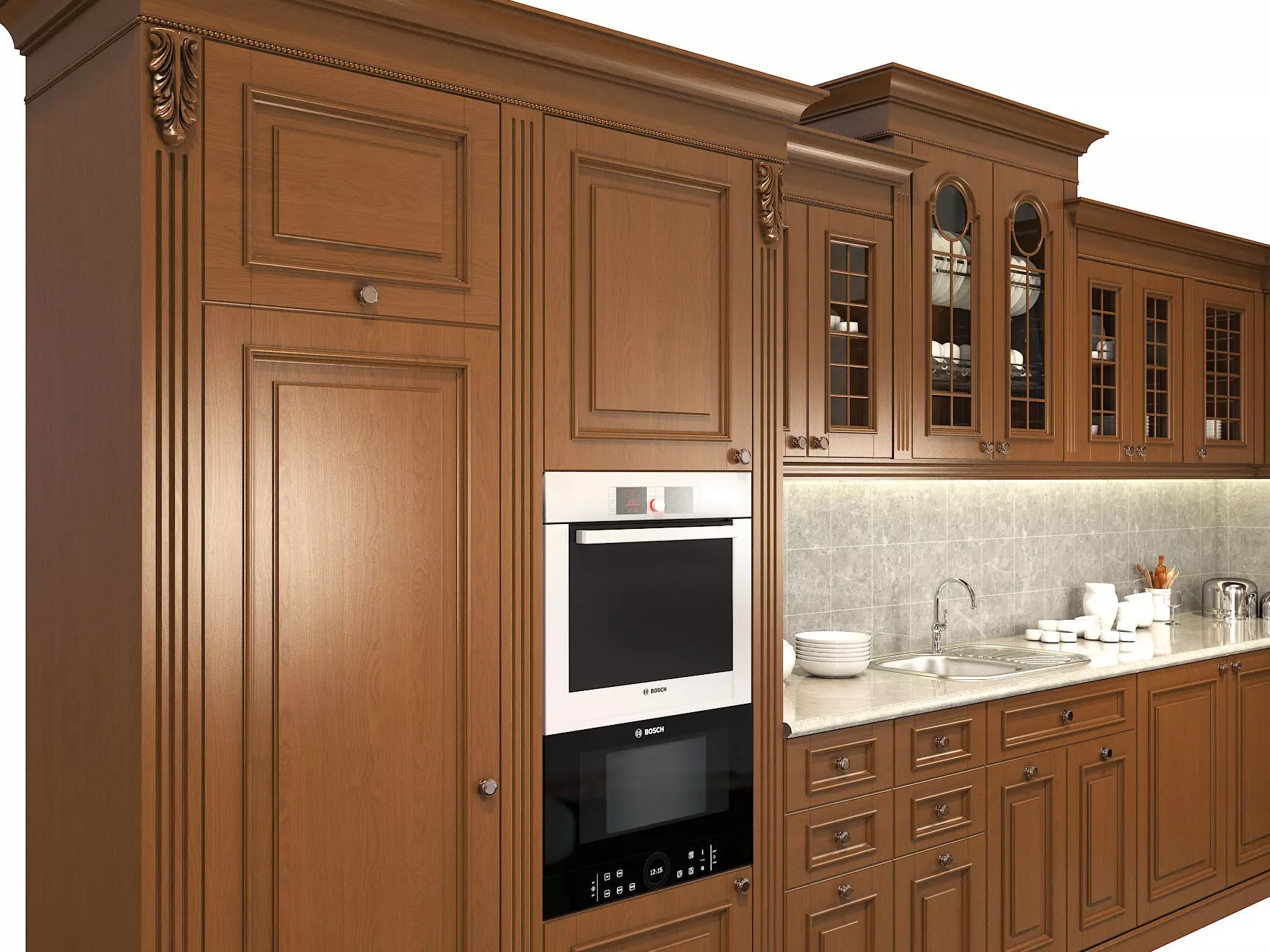 Classic European style Kitchen Cabinet 6 3D model_5