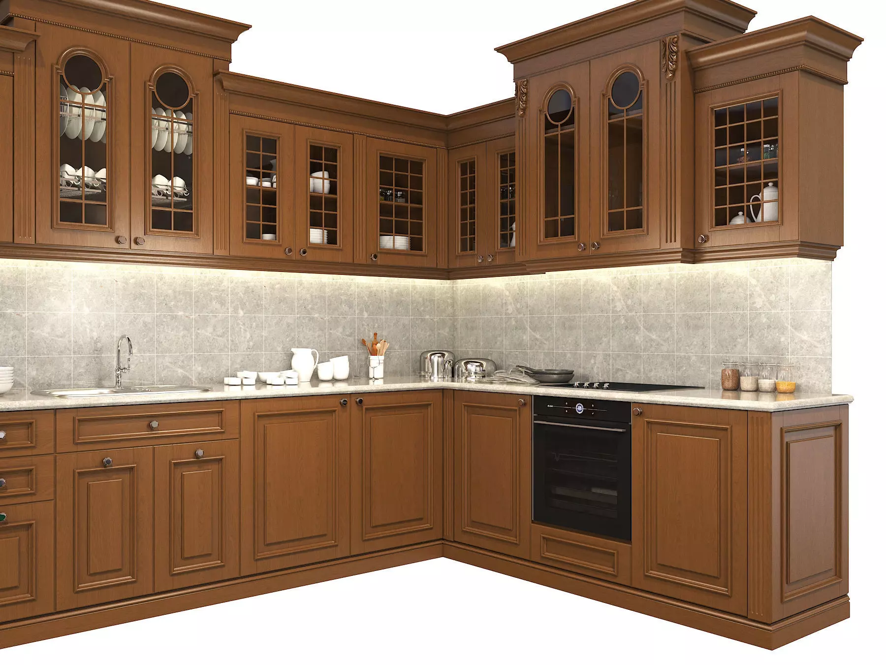 Classic European style Kitchen Cabinet 6 3D model_6
