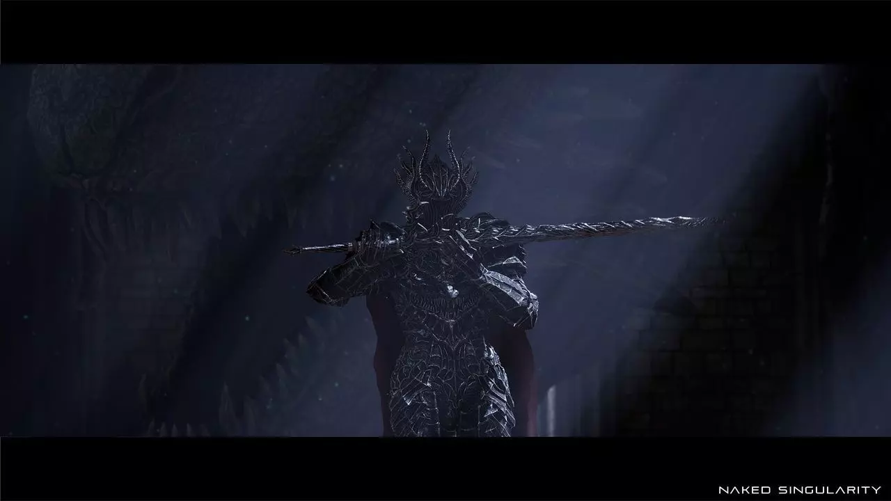 Dark fantasy Dragon Knight - Dragon knight boss - Enemy knight Low-poly 3D model_10