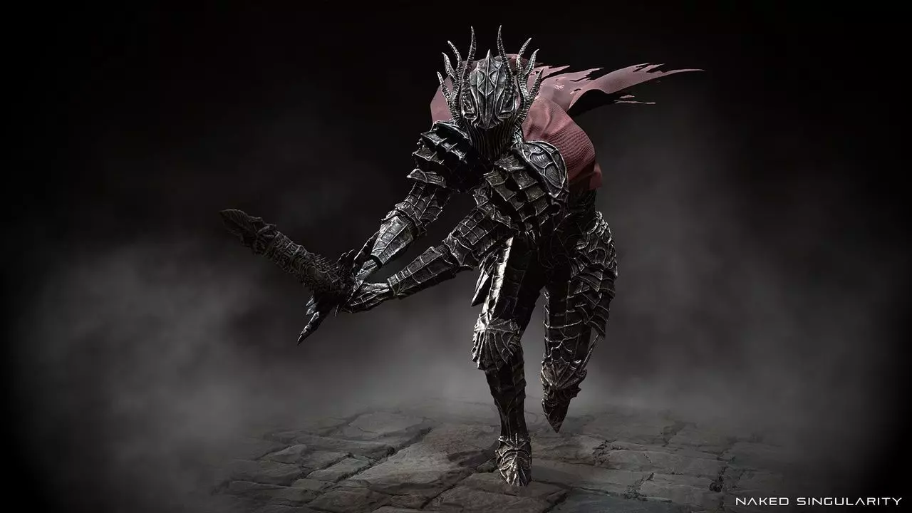 Dark fantasy Dragon Knight - Dragon knight boss - Enemy knight Low-poly 3D model_12