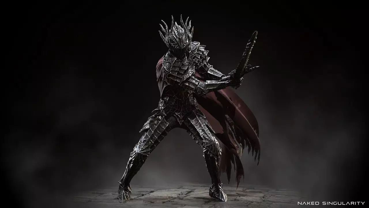 Dark fantasy Dragon Knight - Dragon knight boss - Enemy knight Low-poly 3D model_2