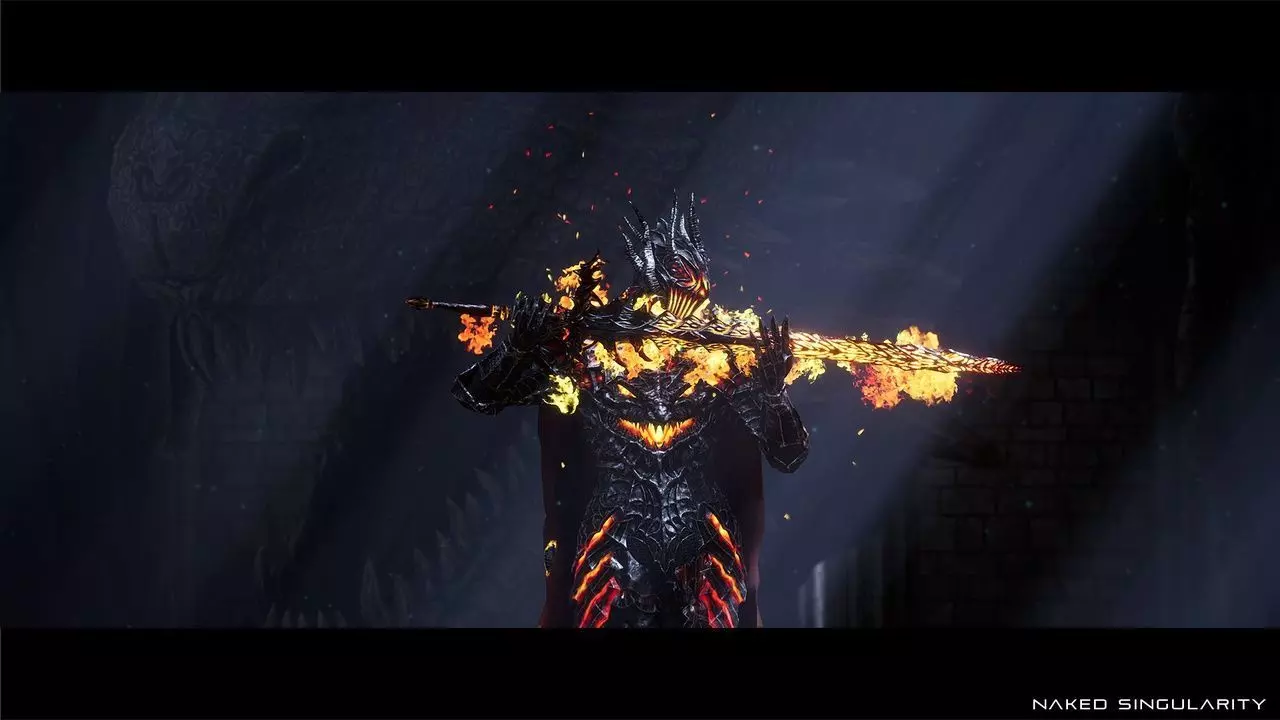 Dark fantasy Dragon Knight - Dragon knight boss - Enemy knight Low-poly 3D model_6