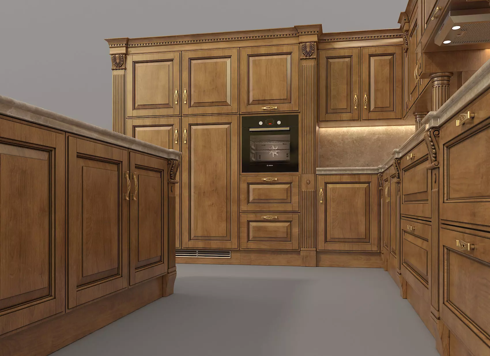 Classic European style Kitchen Cabinet 10 3D model_5