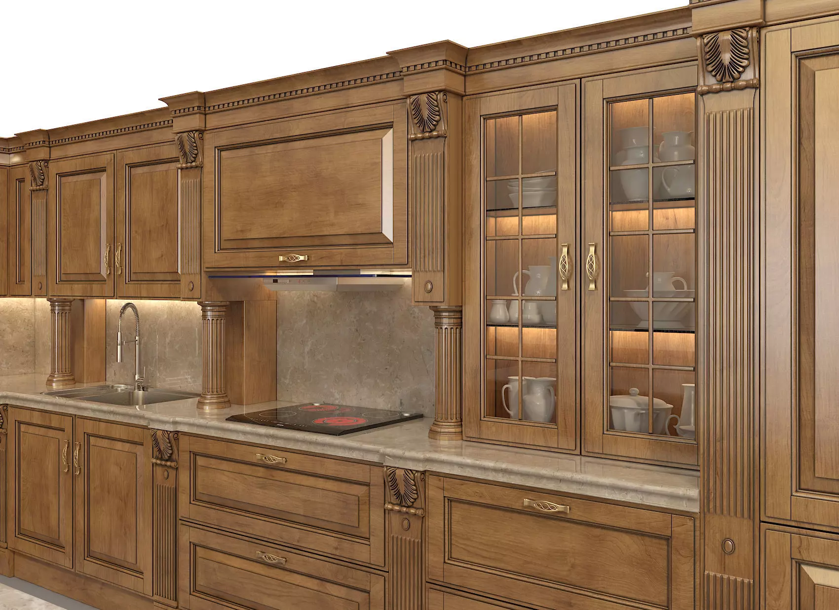 Classic European style Kitchen Cabinet 10 3D model_6