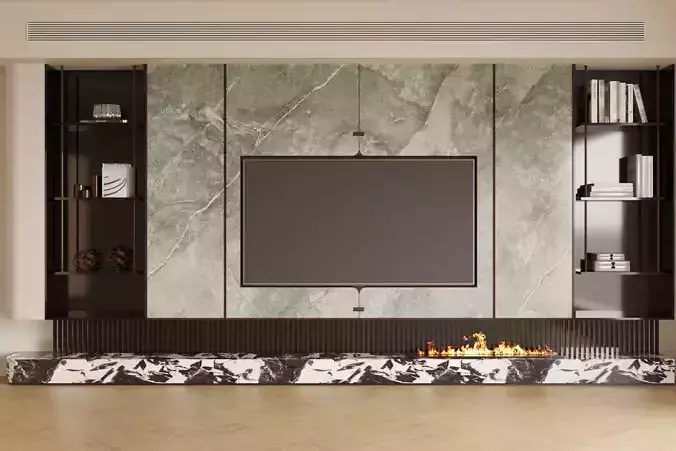 living room feature wall