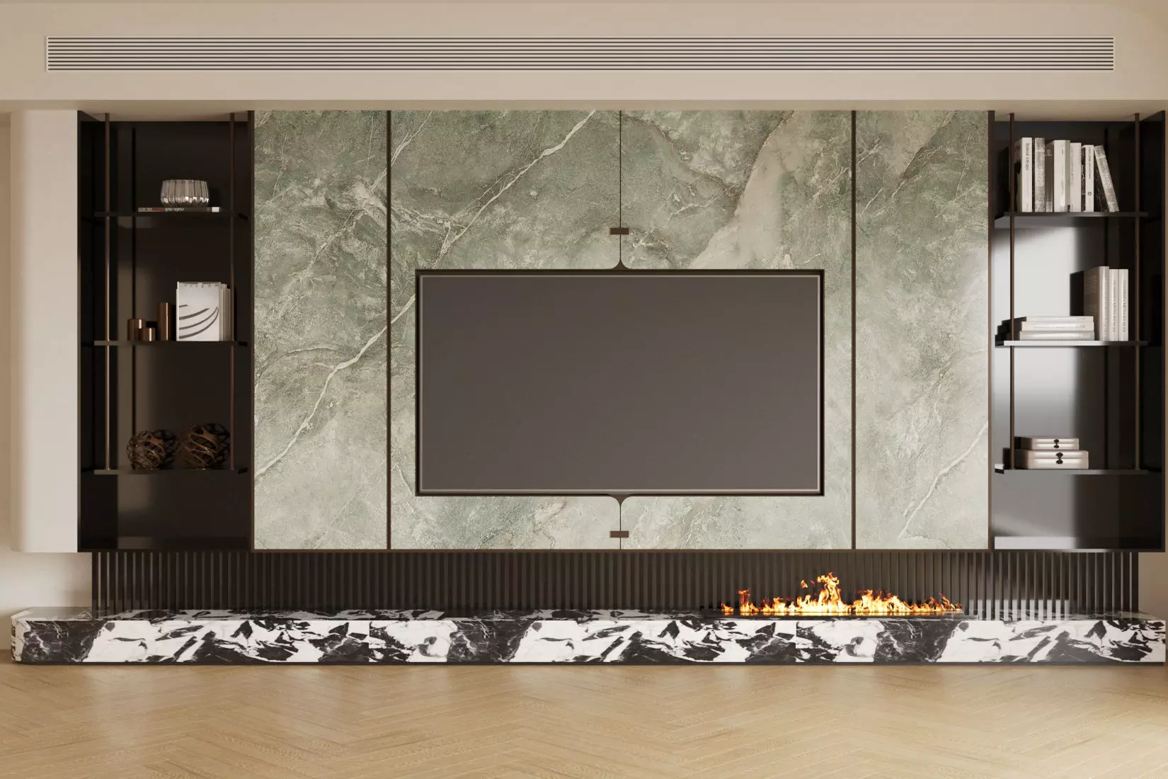 living room feature wall 3D model