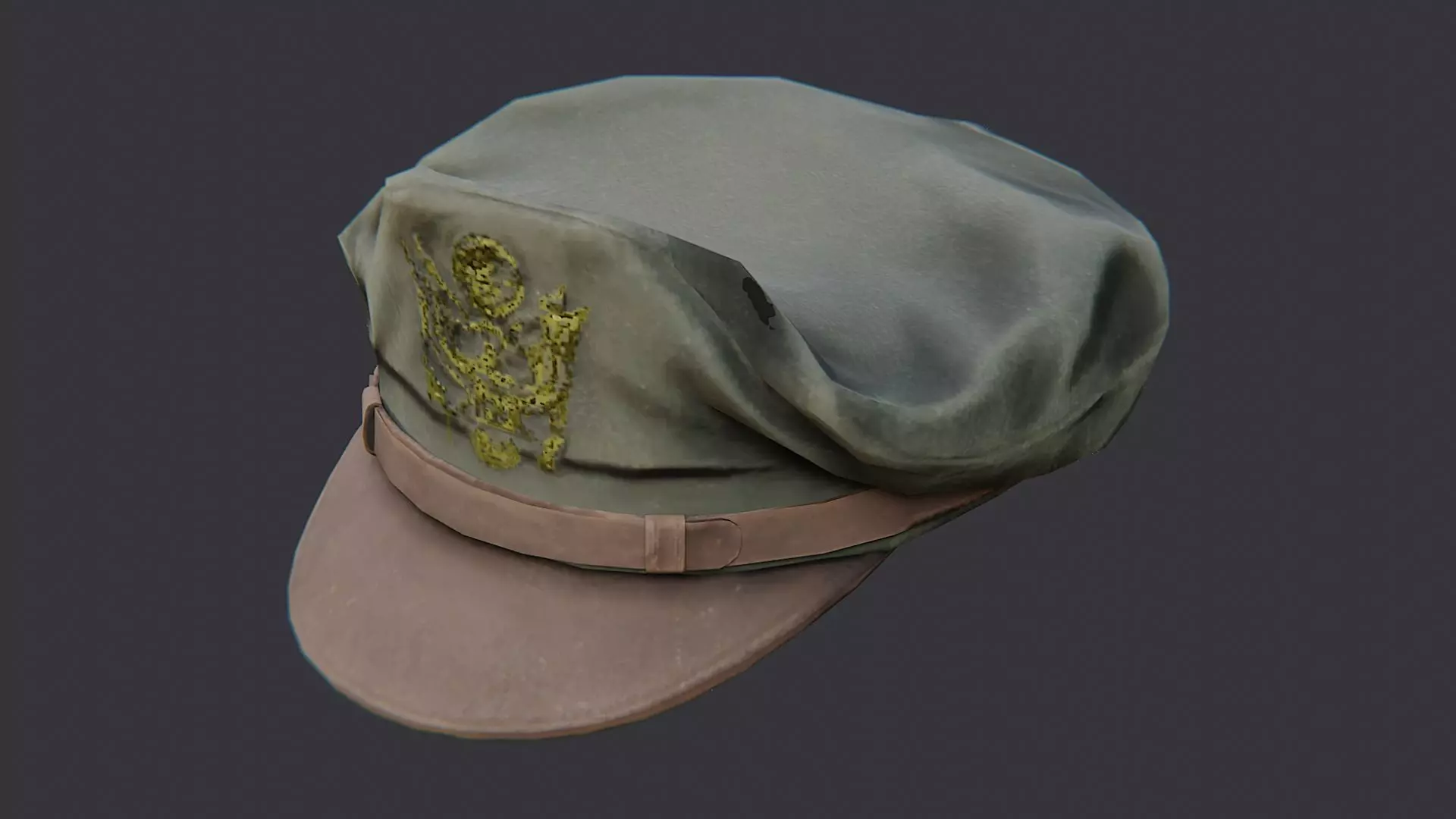 US Army Officer Cap Emblem Low-poly 3D model_3