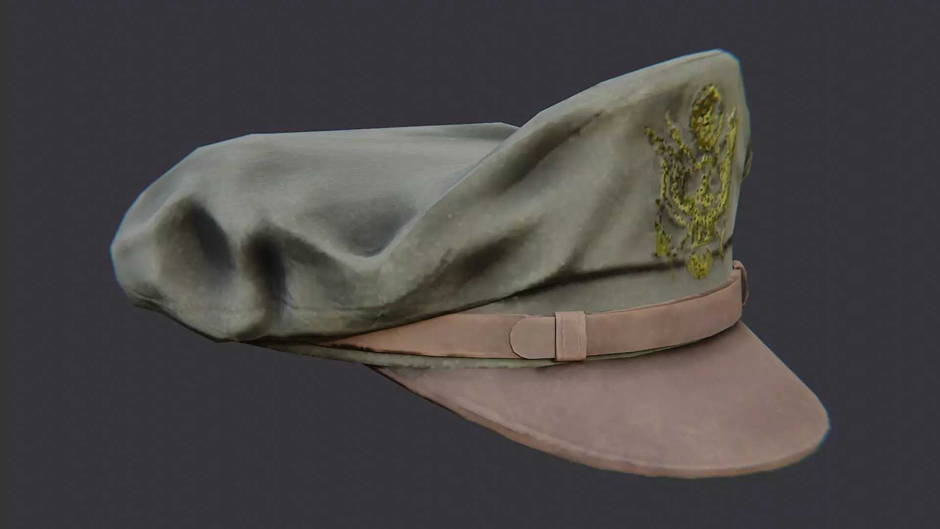 US Army Officer Cap Emblem Low-poly 3D model_2