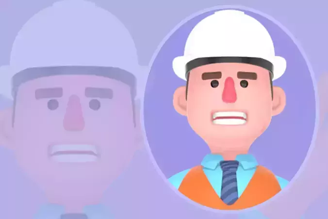 Stylized 3D Male Architect Making OK Hand Gesture