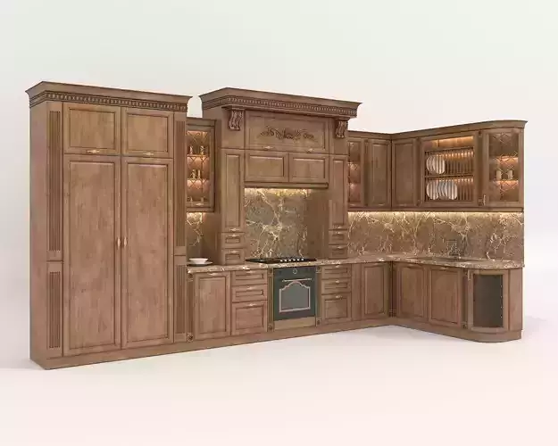 Classic European style Kitchen Cabinet 16 3D model