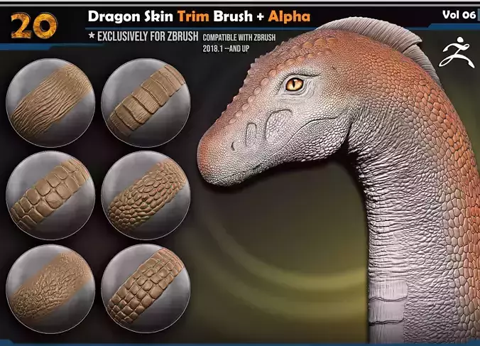 Dragon Skin Trim Brush Vol 06