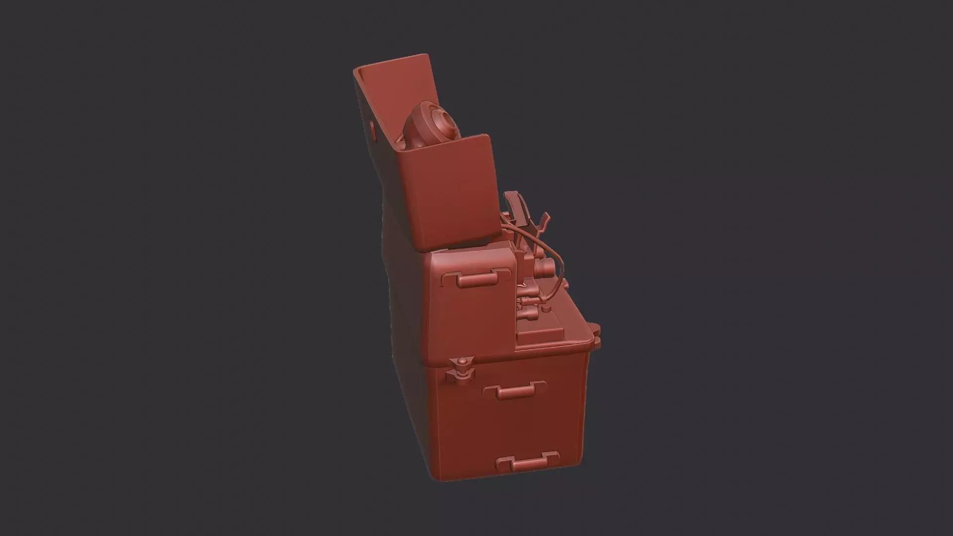 Field Telephone Crate with Dial and Battery Low-poly 3D model_6
