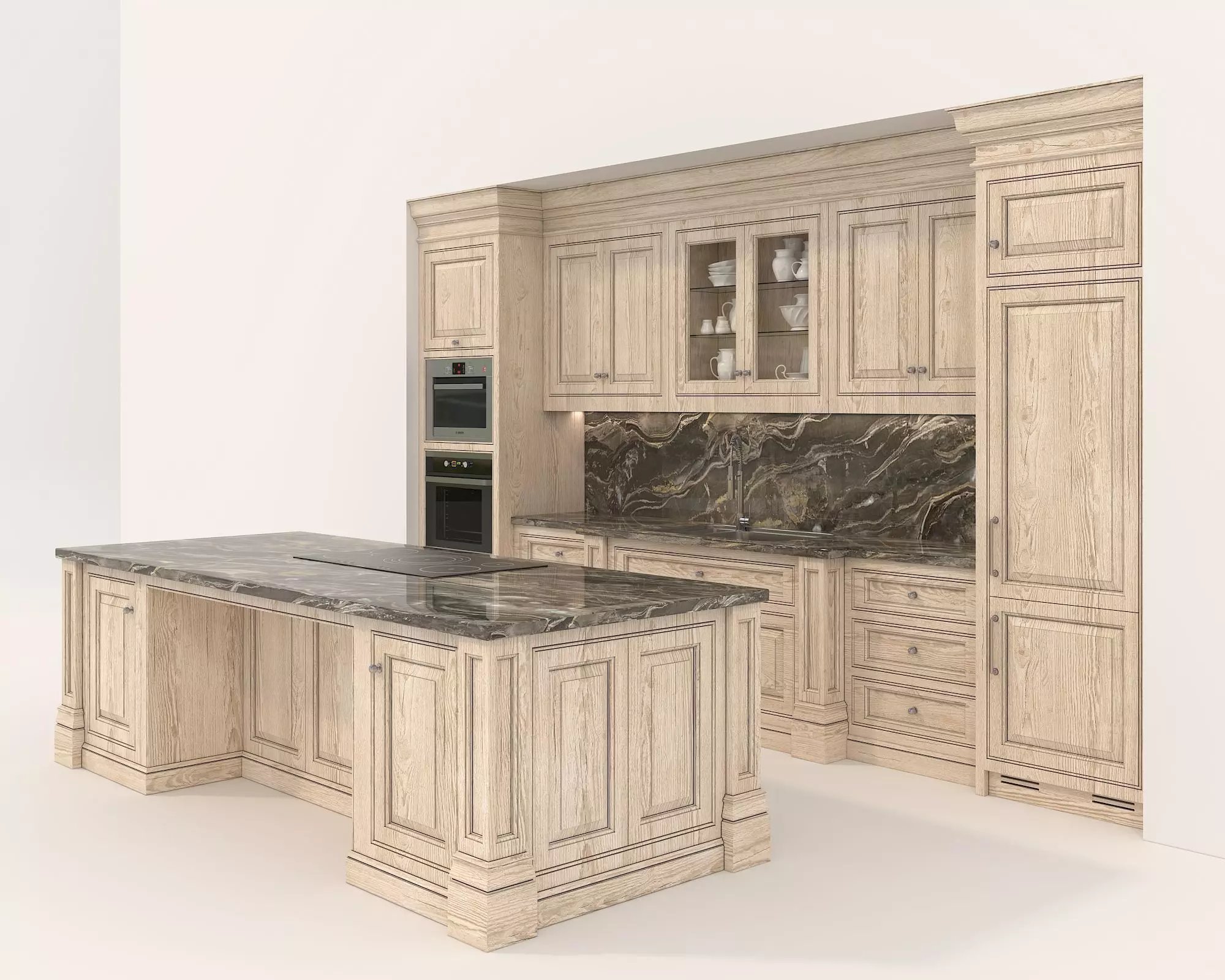 Classic European style Kitchen Cabinet 18 3D model_5