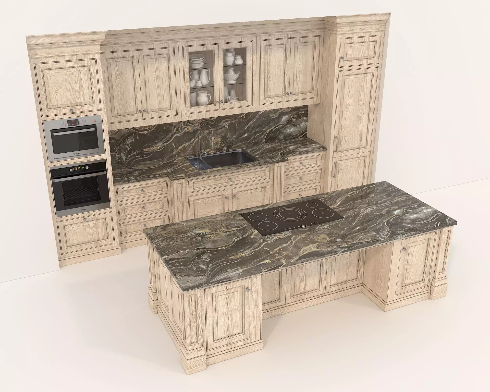 Classic European style Kitchen Cabinet 18 3D model_3