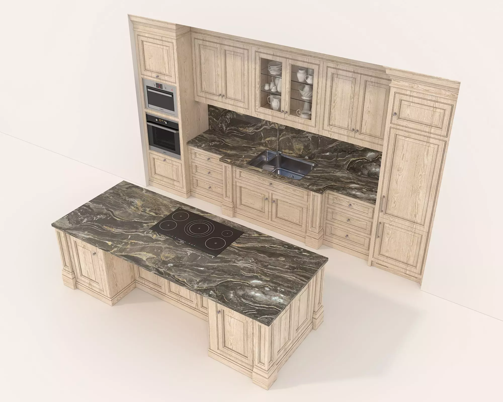 Classic European style Kitchen Cabinet 18 3D model_6