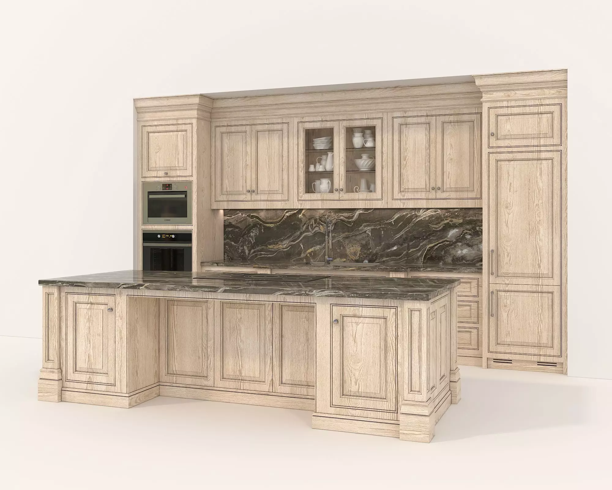 Classic European style Kitchen Cabinet 18 3D model_0