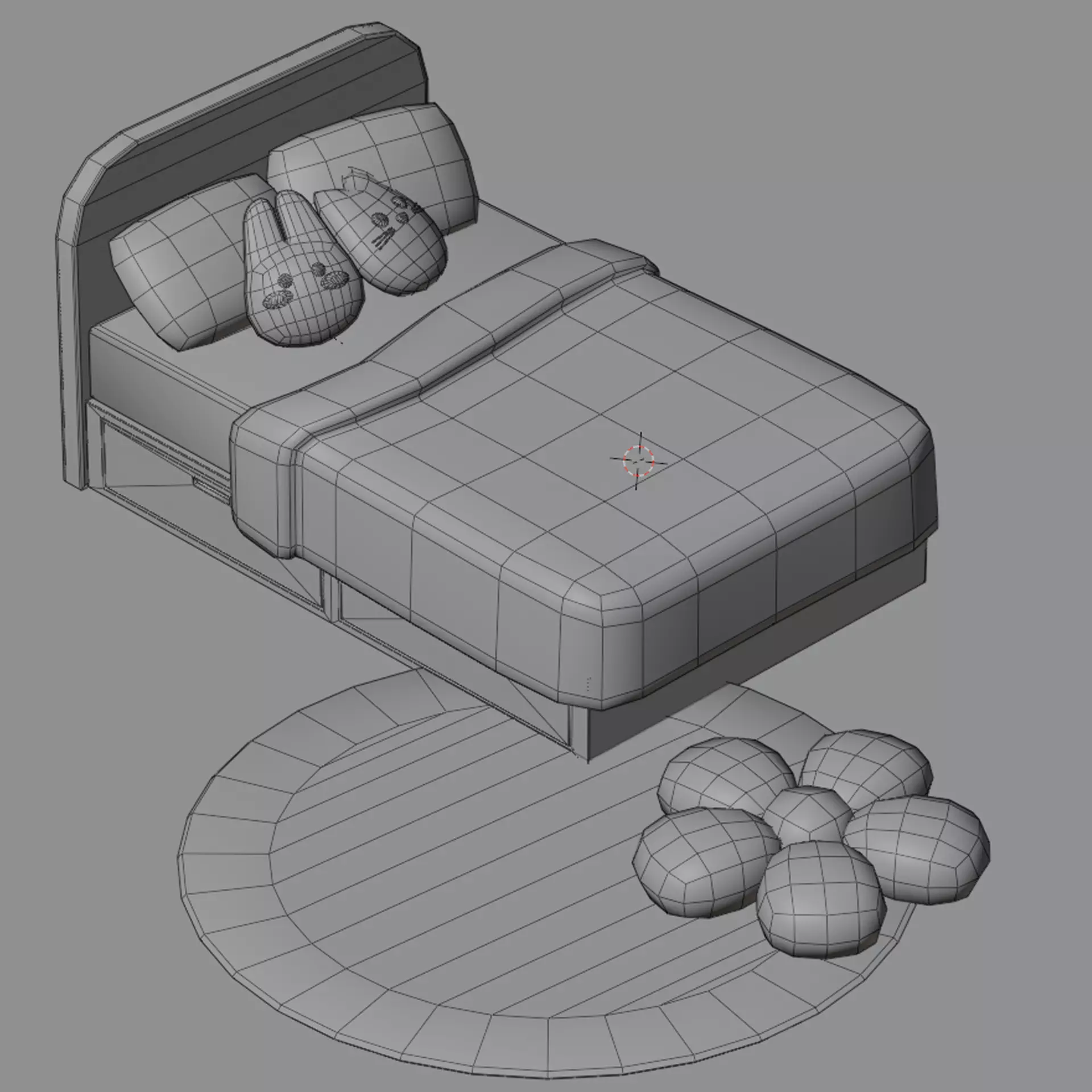  Low Poly Pastel Bedroom Asset Pack Low-poly 3D model_2