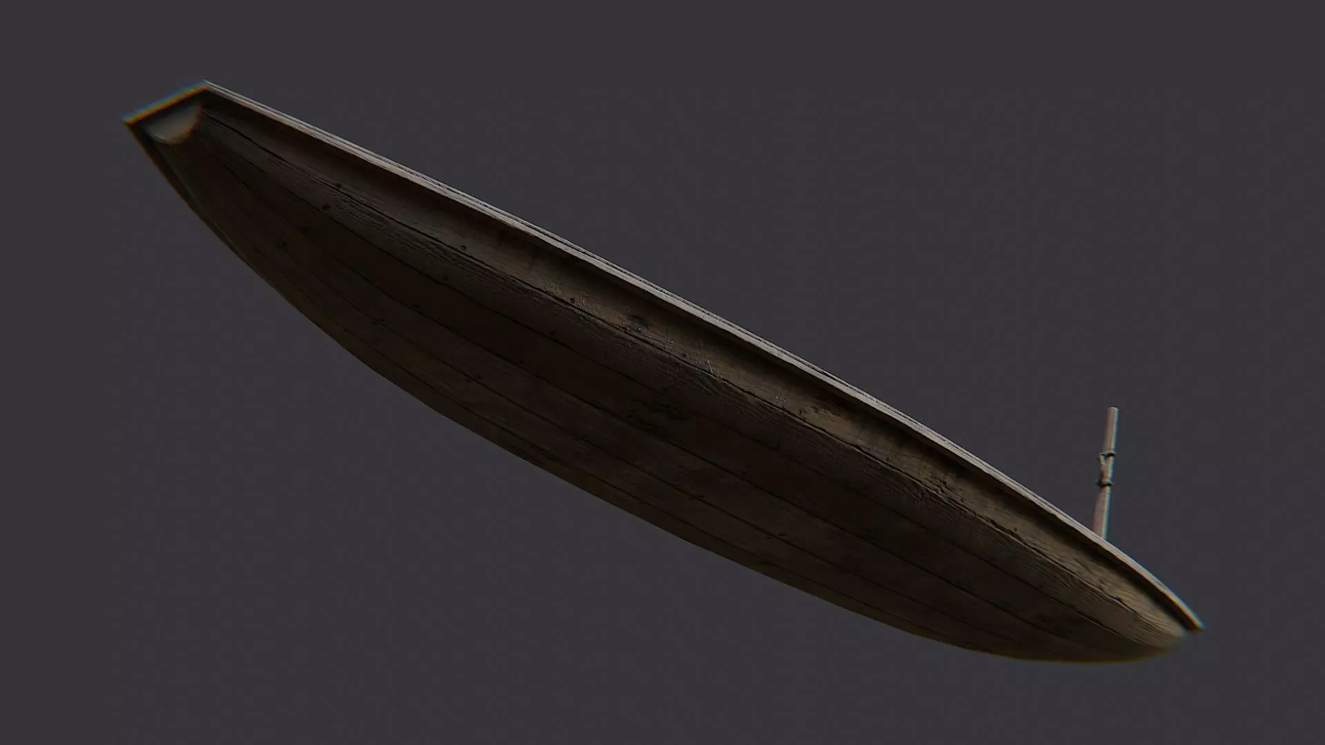 Sampan boat wooden watercraft Low-poly 3D model_5