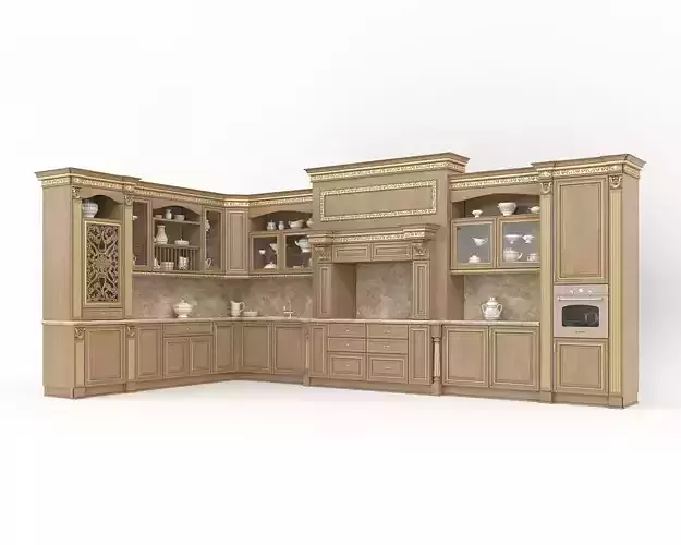 Classic European style Kitchen Cabinet 23 3D model