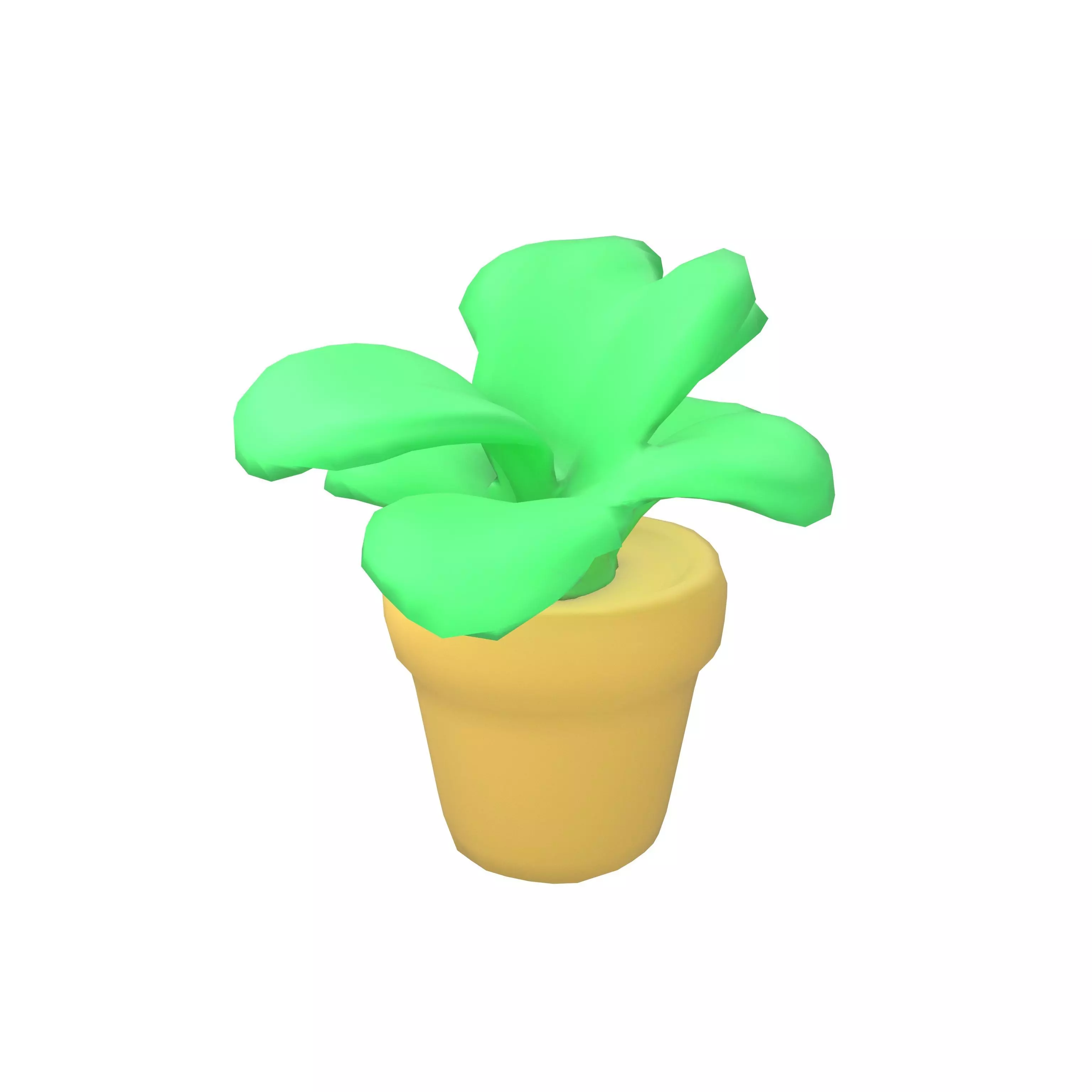 Cartoon Potted Plant v2 001 Low-poly 3D model_0
