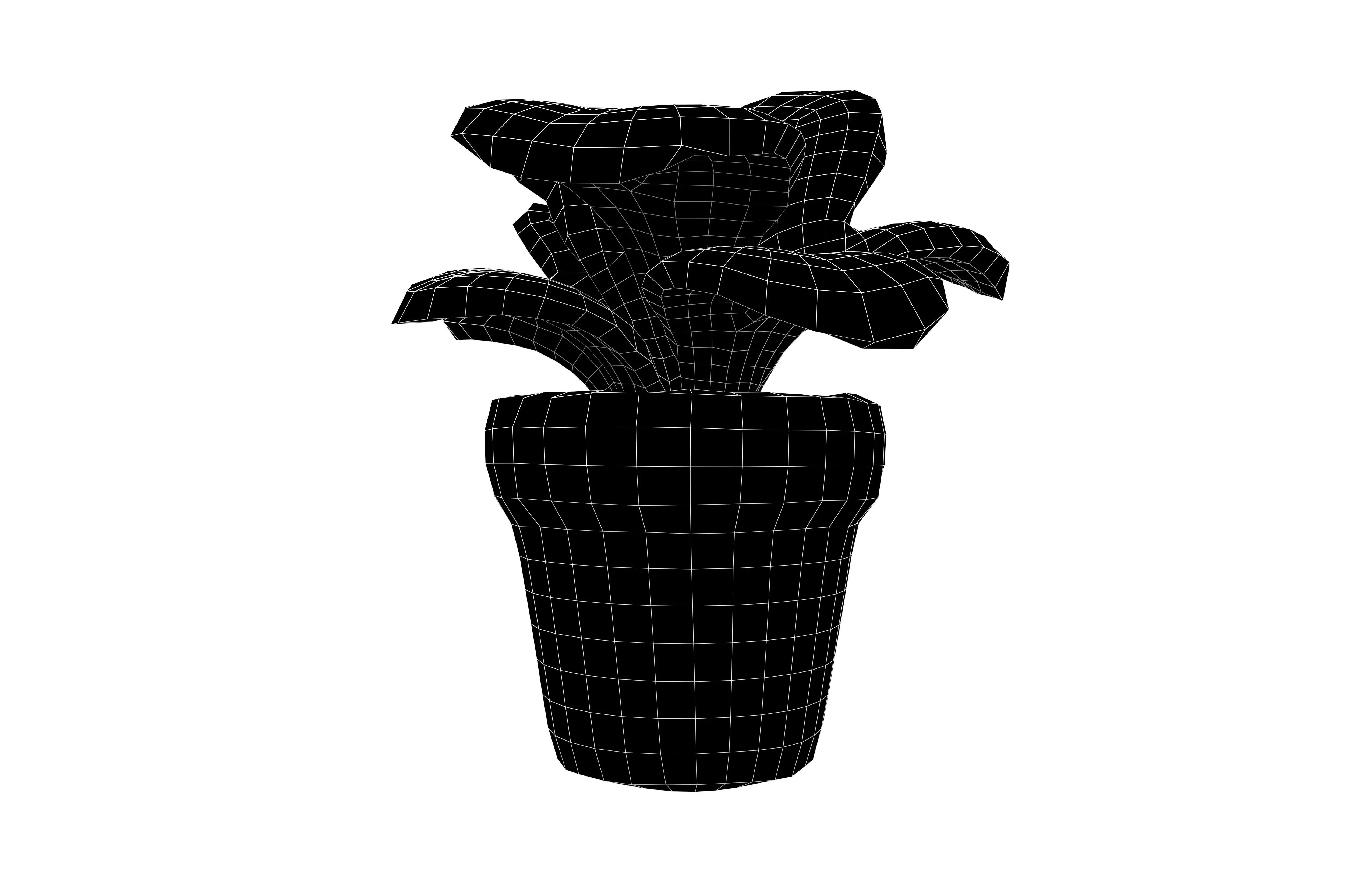 Cartoon Potted Plant v2 001 Low-poly 3D model_5
