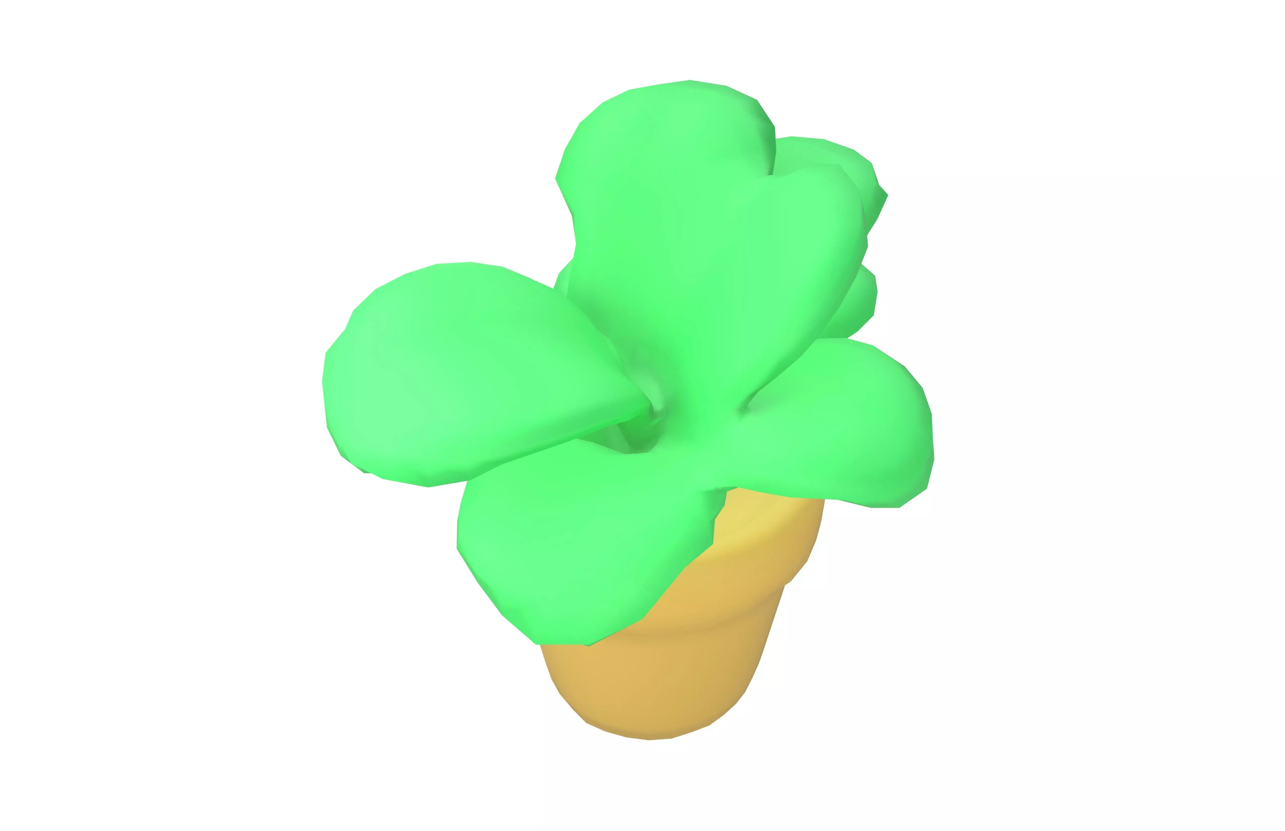 Cartoon Potted Plant v2 001 Low-poly 3D model_2