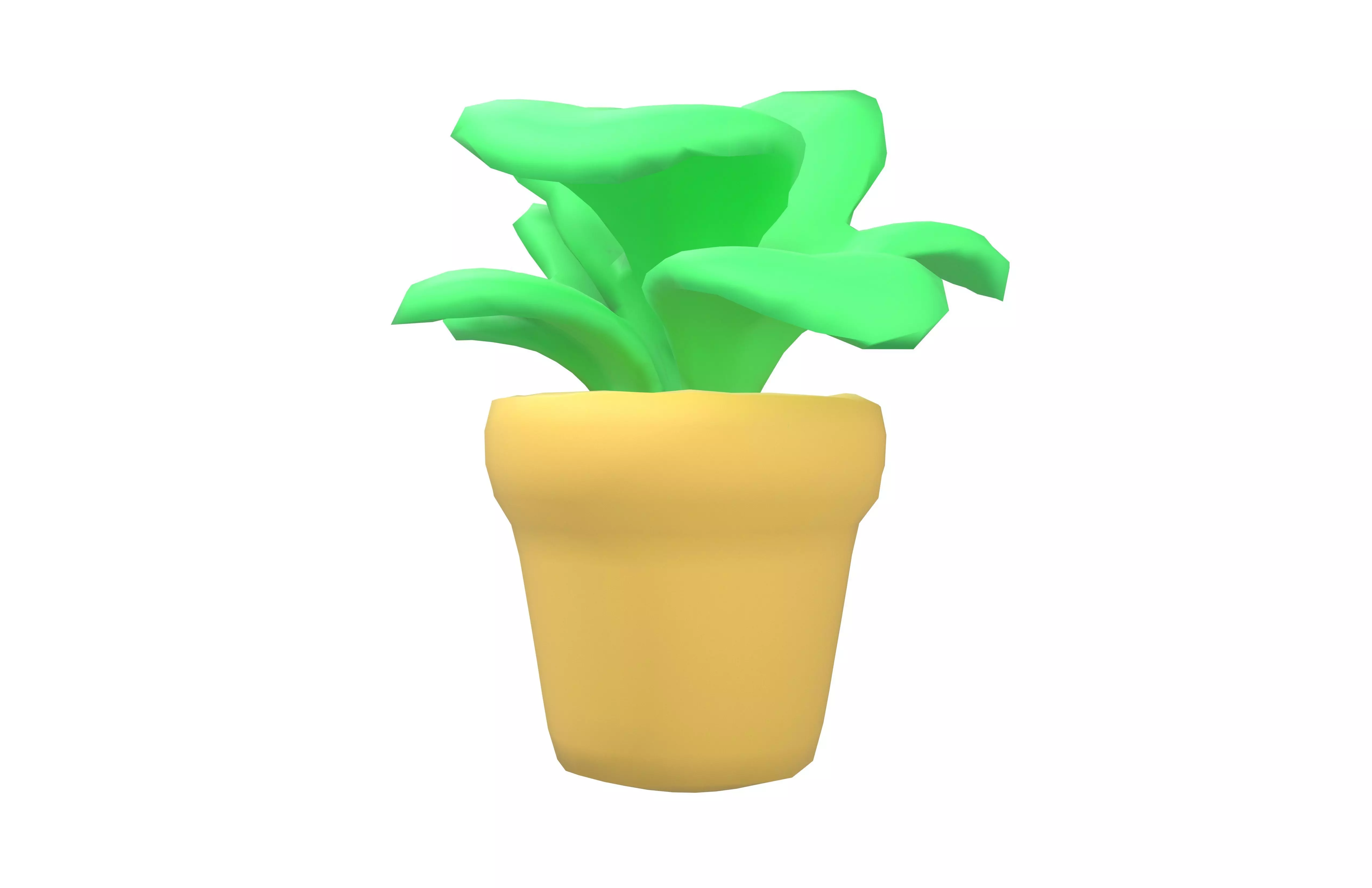 Cartoon Potted Plant v2 001 Low-poly 3D model_1