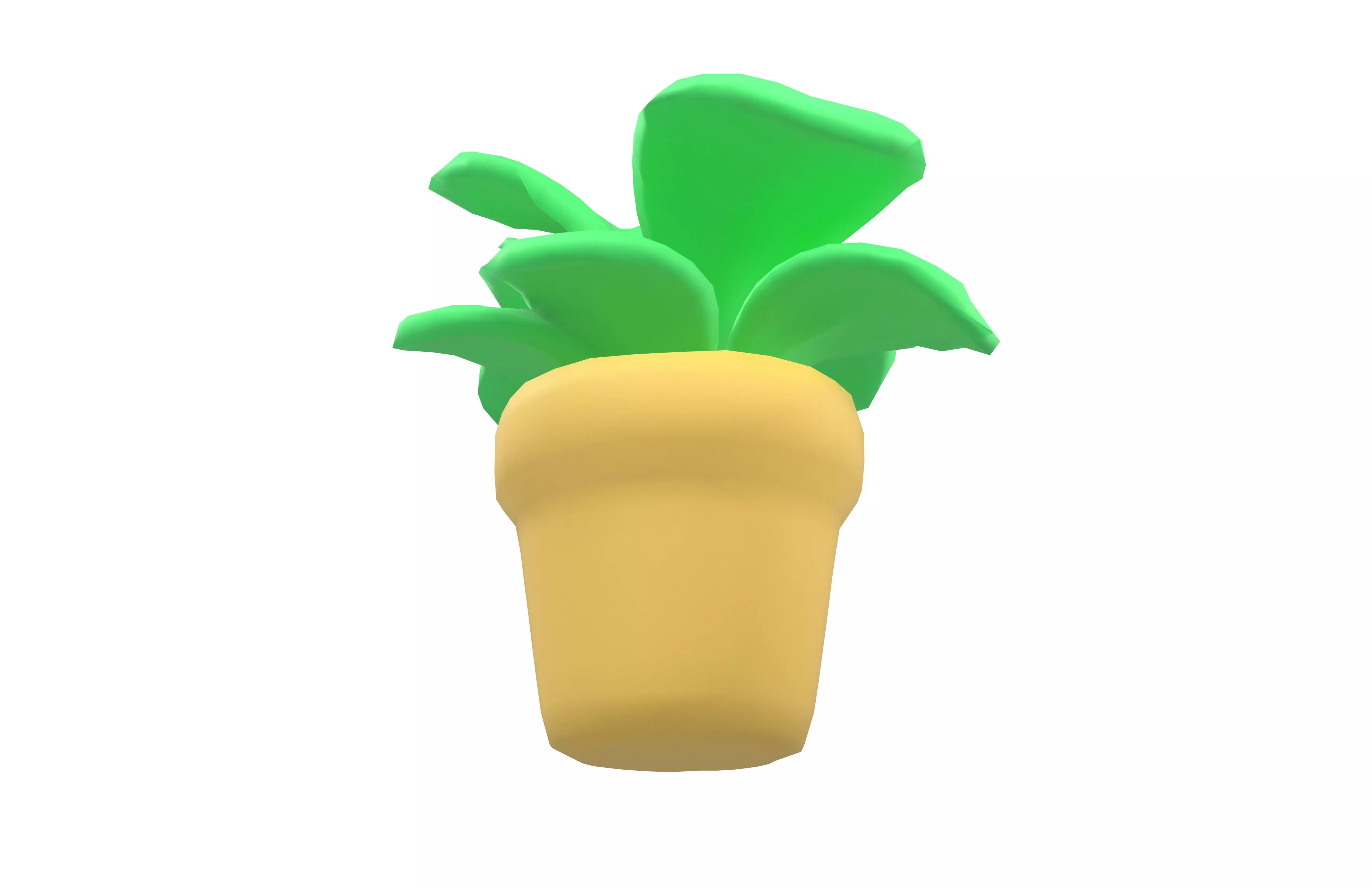 Cartoon Potted Plant v2 001 Low-poly 3D model_3