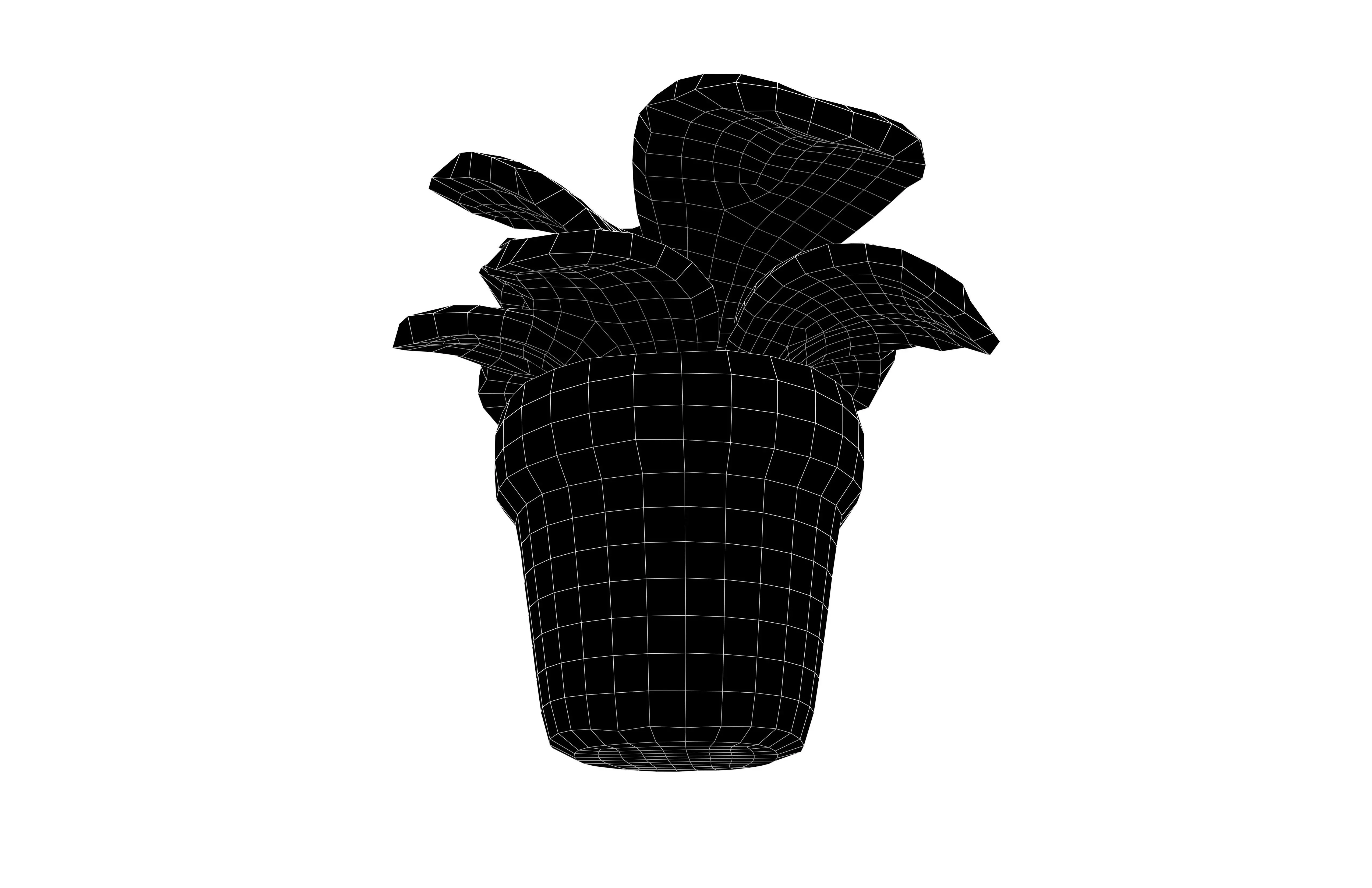 Cartoon Potted Plant v2 001 Low-poly 3D model_7