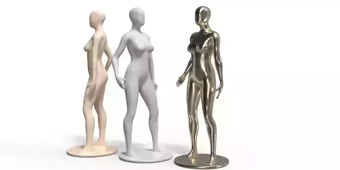 Simple Female Mannequin Set Free low-poly 3D model