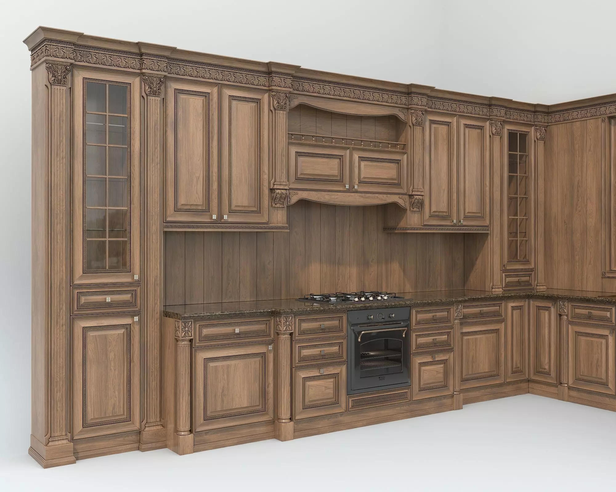 Classic European style Kitchen Cabinet 24 3D model_2