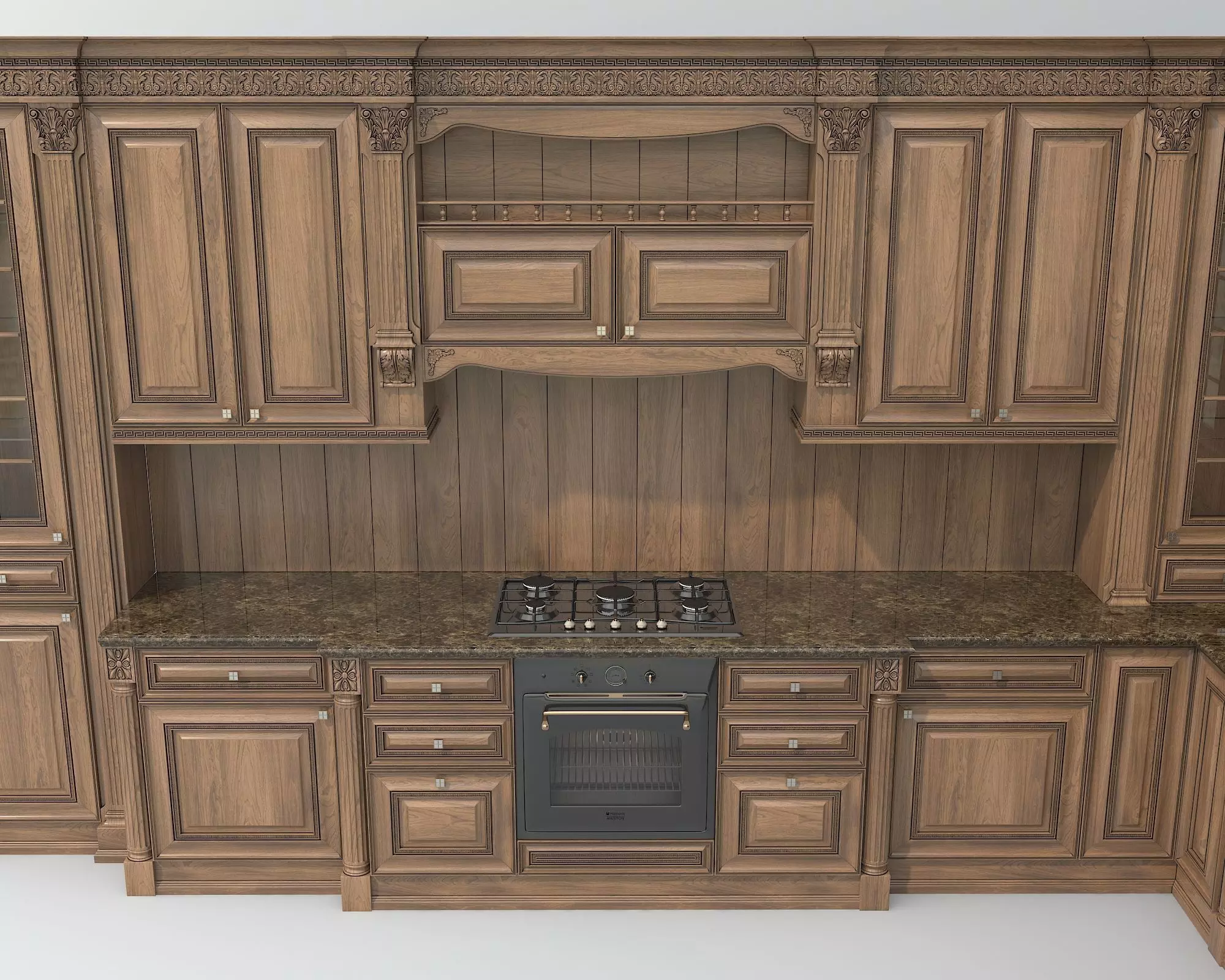 Classic European style Kitchen Cabinet 24 3D model_3