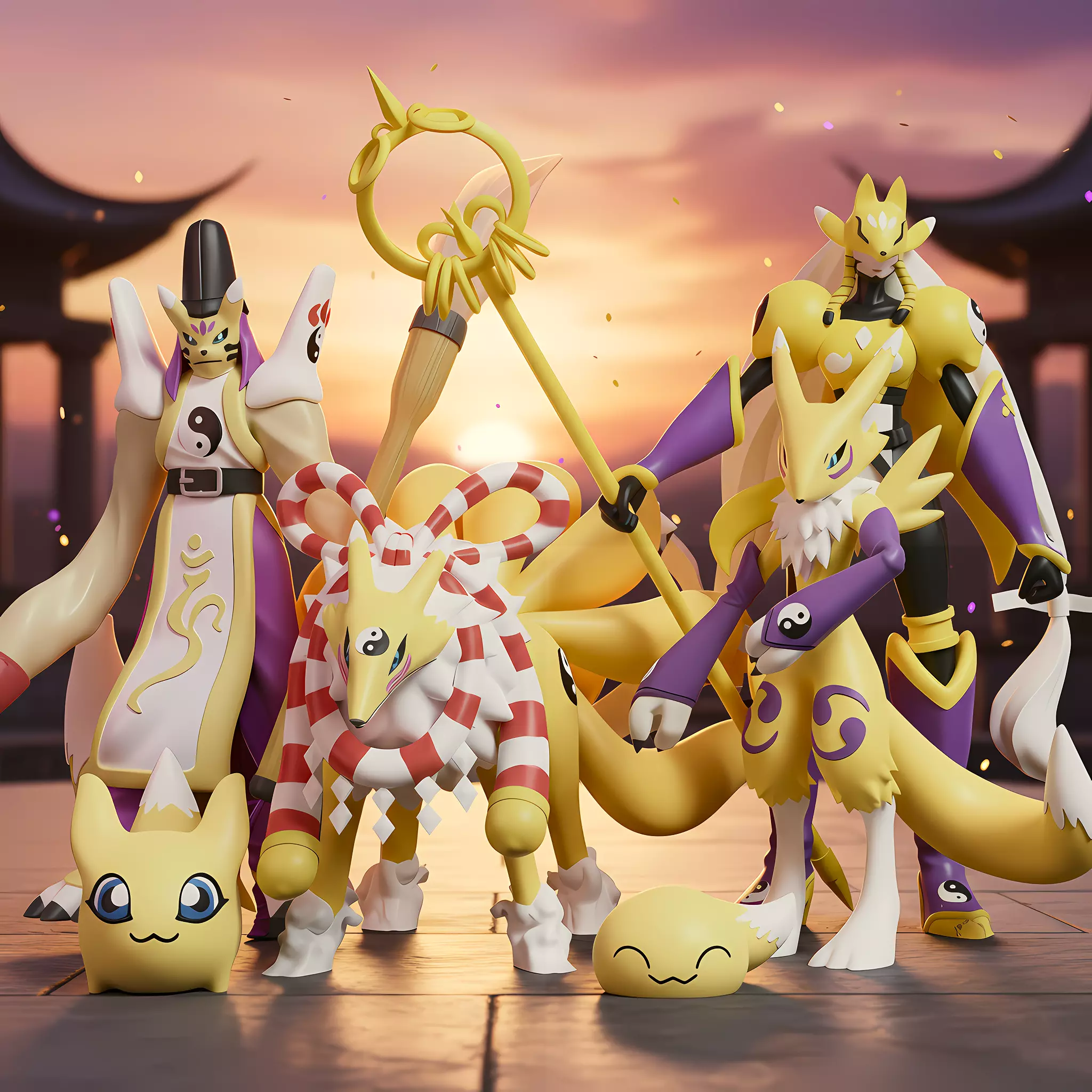 Digimon - Renamon Evolution Line 3D print model_0