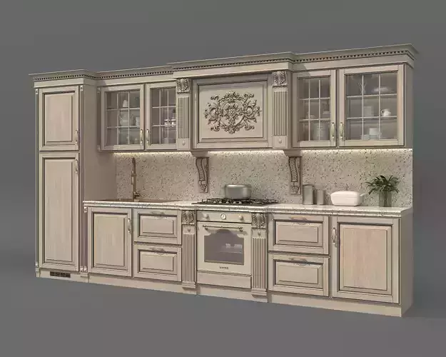 Classic European style Kitchen Cabinet 25 3D model