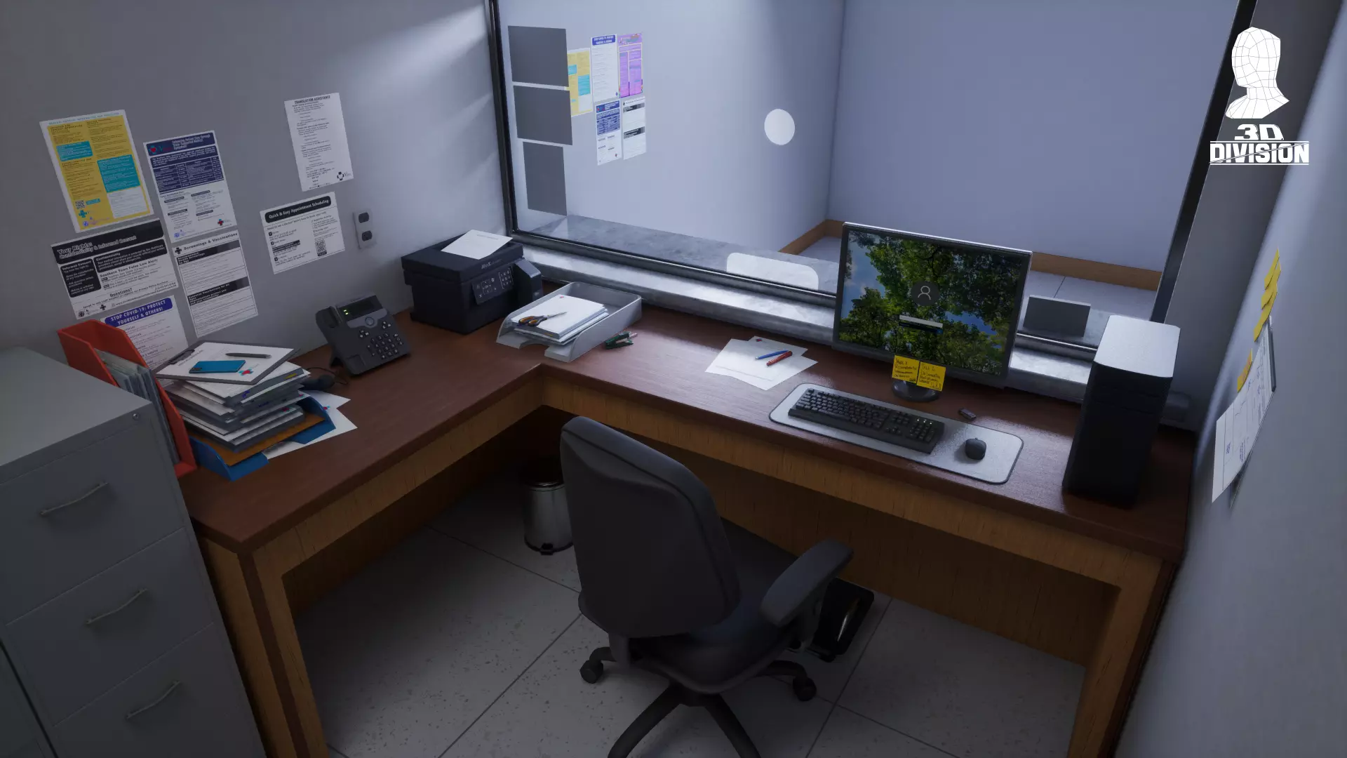 Office Pack - VOL 1 - PBR Game Ready Low-poly 3D model_6