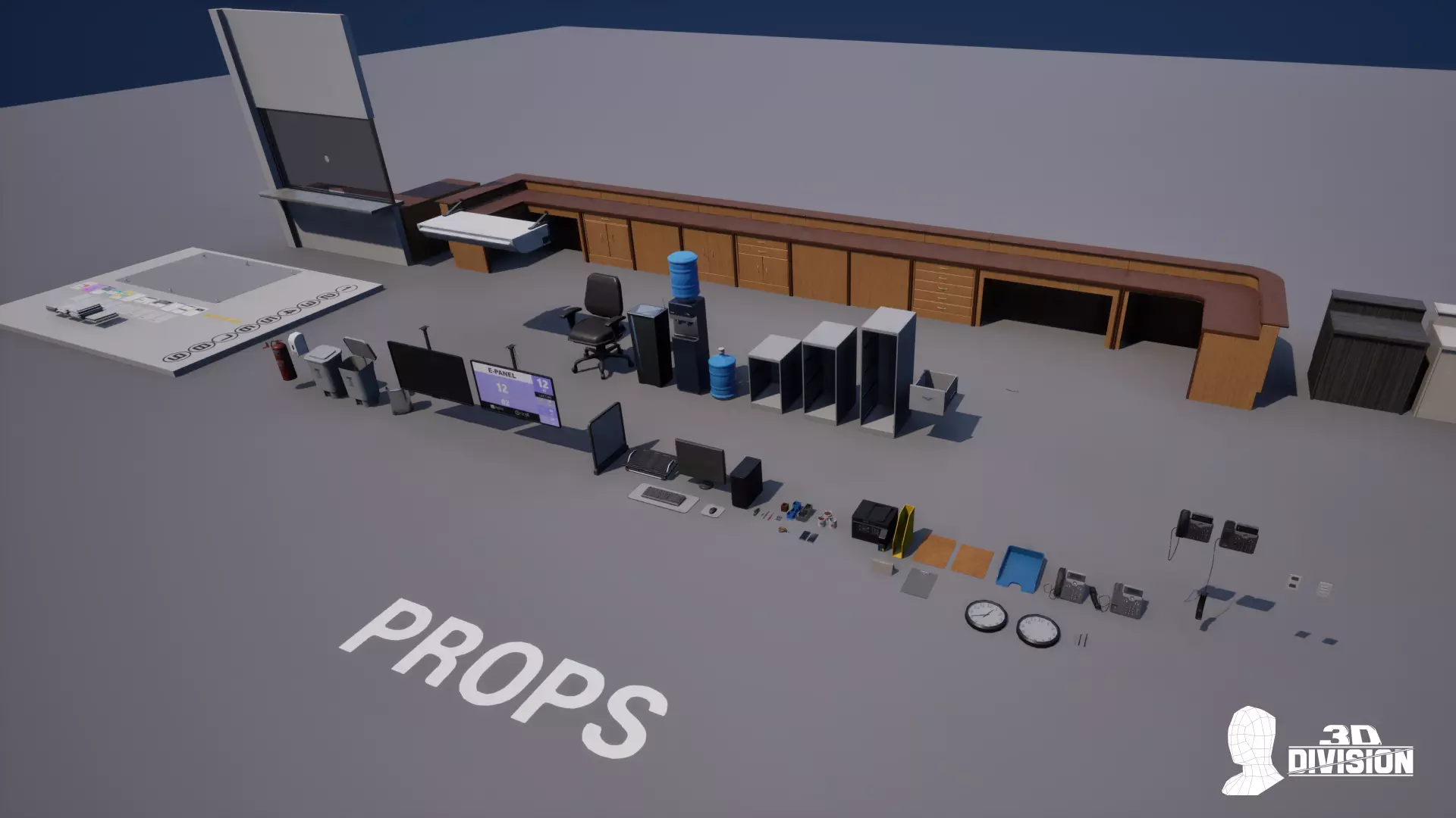 Office Pack - VOL 1 - PBR Game Ready Low-poly 3D model_15