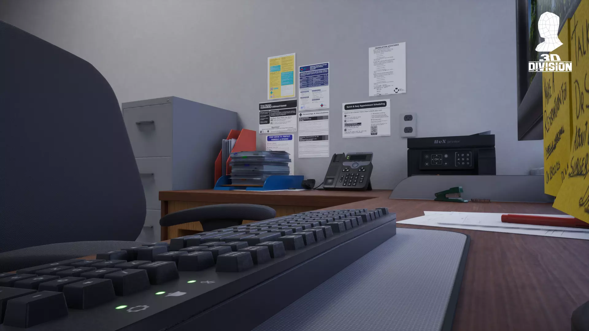 Office Pack - VOL 1 - PBR Game Ready Low-poly 3D model_7