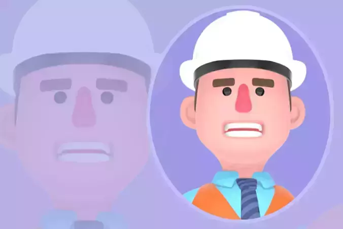 Stylized 3D Male Architect Character - Cartoon Explaining Pose