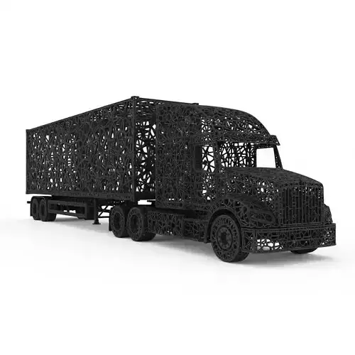 3D Semi Container Truck Cargo Transport Model 3D print model