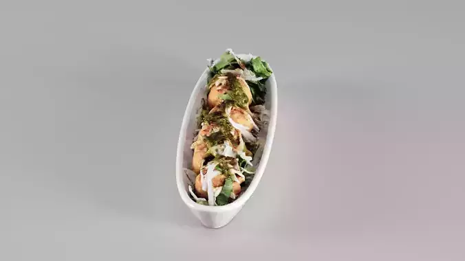 S00102 Takoyaki Appetizer Food 3D model 4