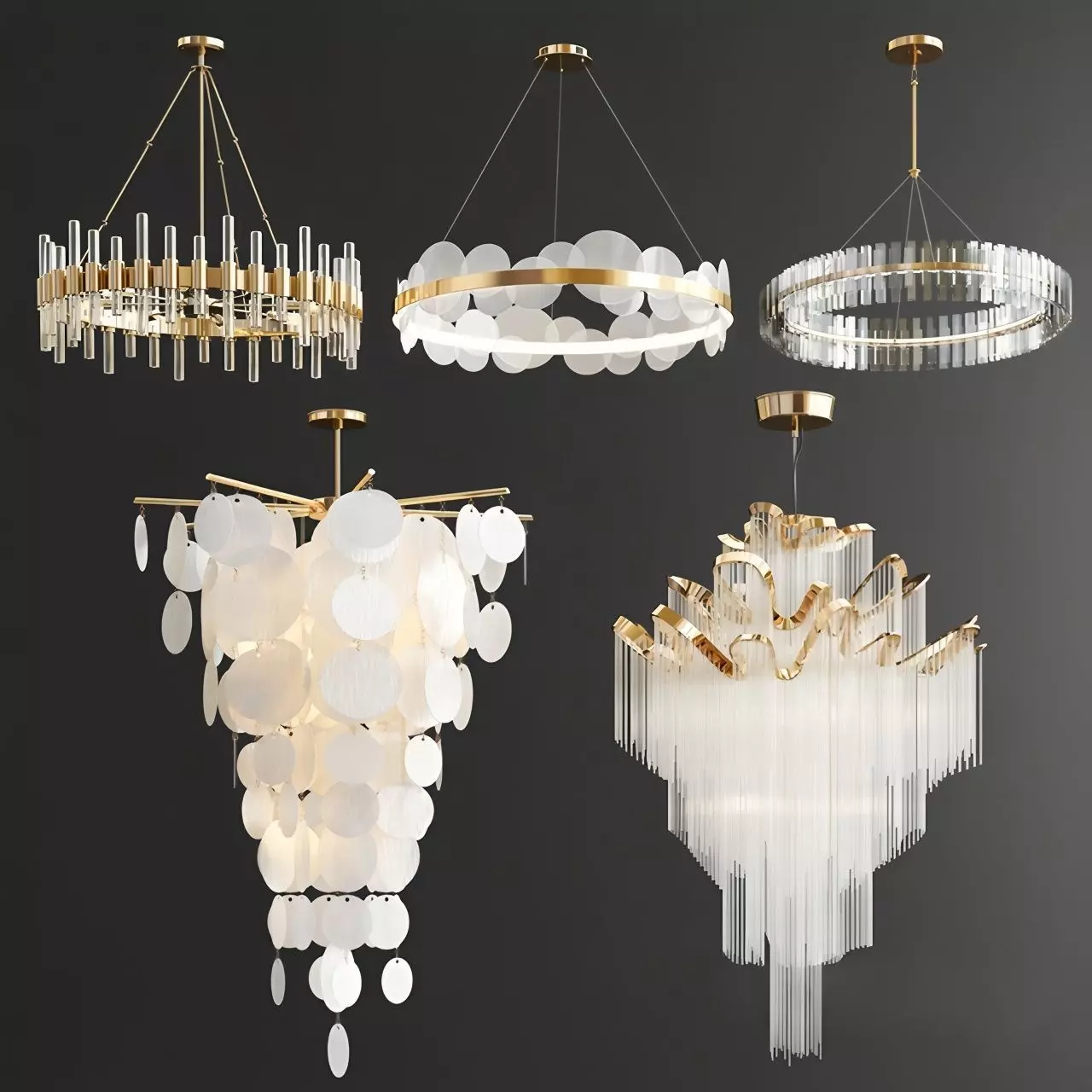 Modern Chandelier Collection with Luxurious Designs 3D model_0