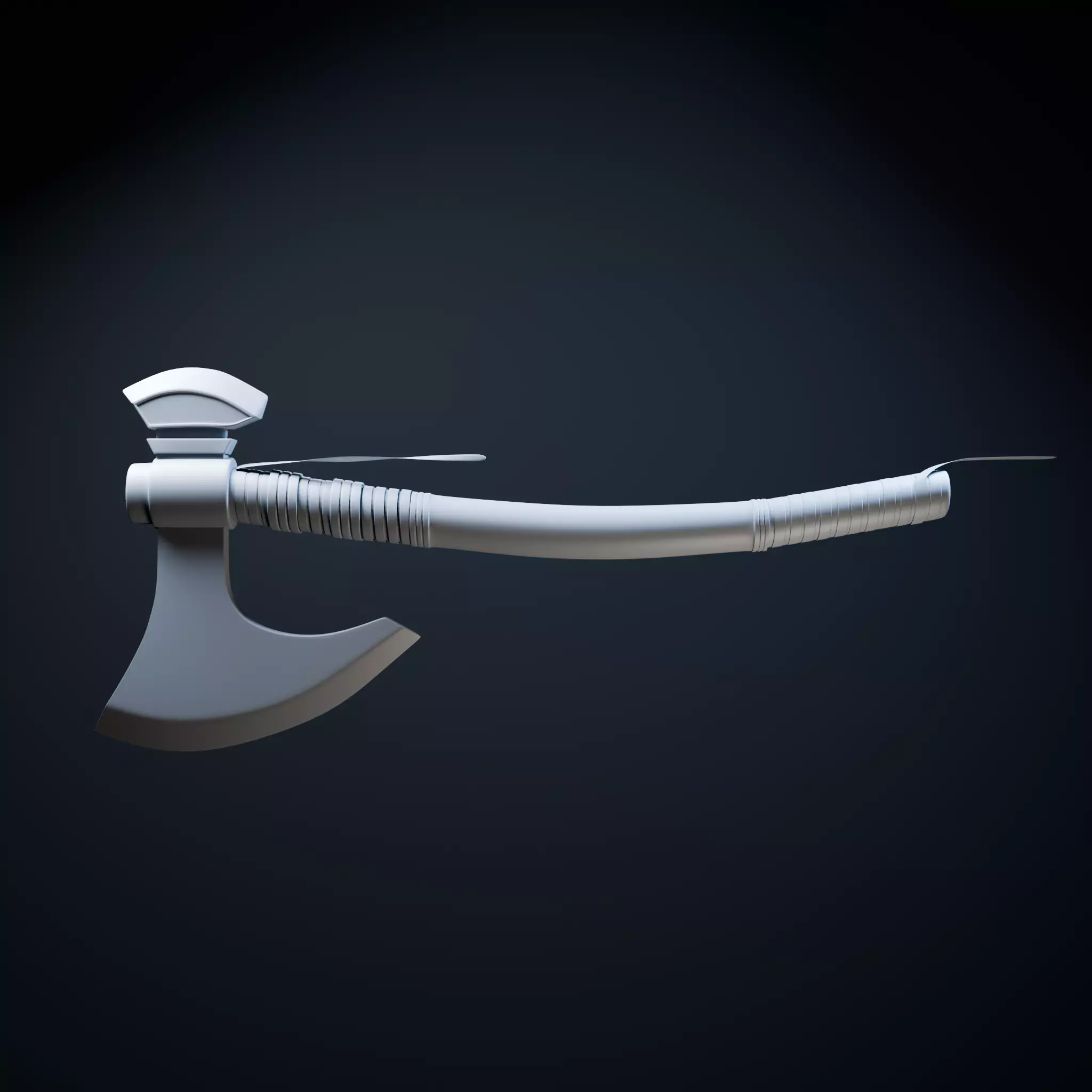 Battle Axe Low-poly 3D model_1