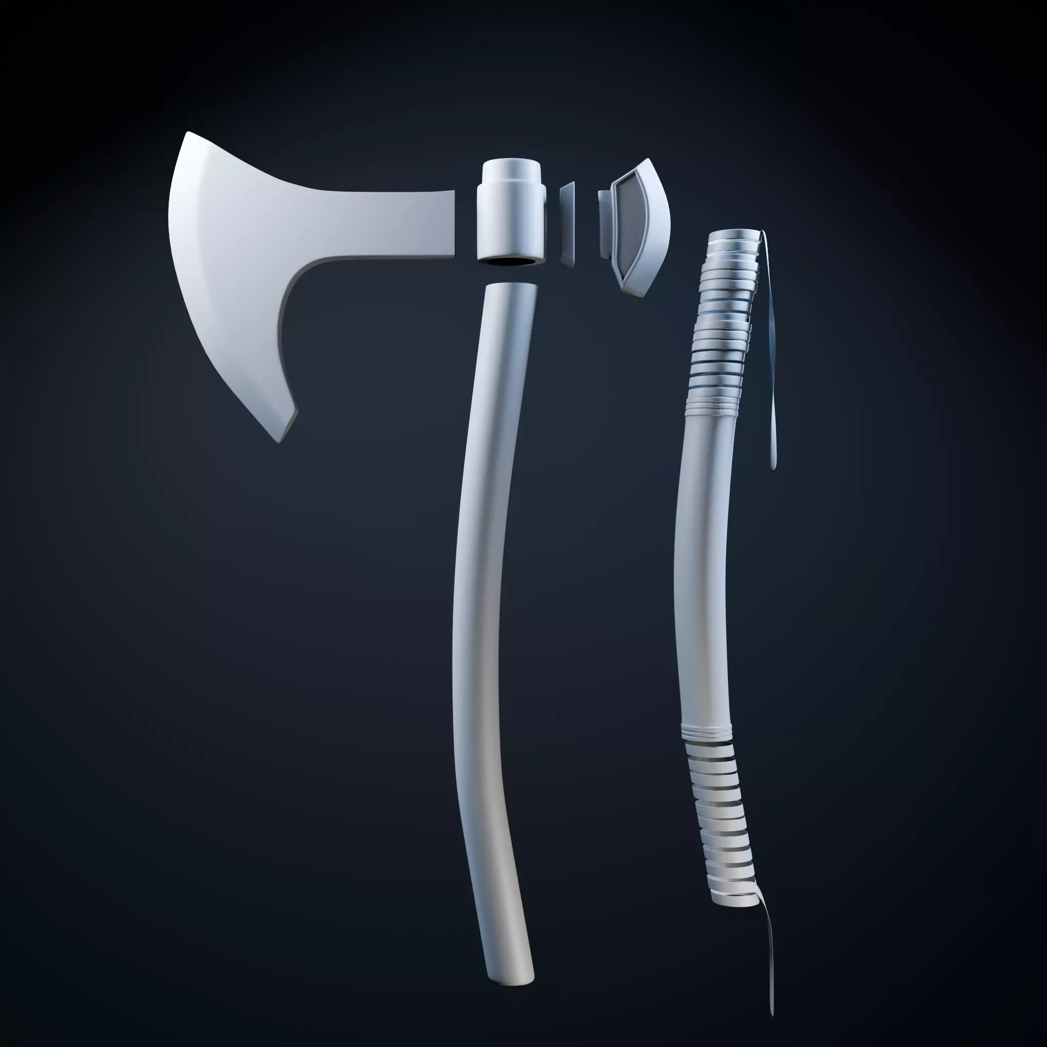 Battle Axe Low-poly 3D model_4