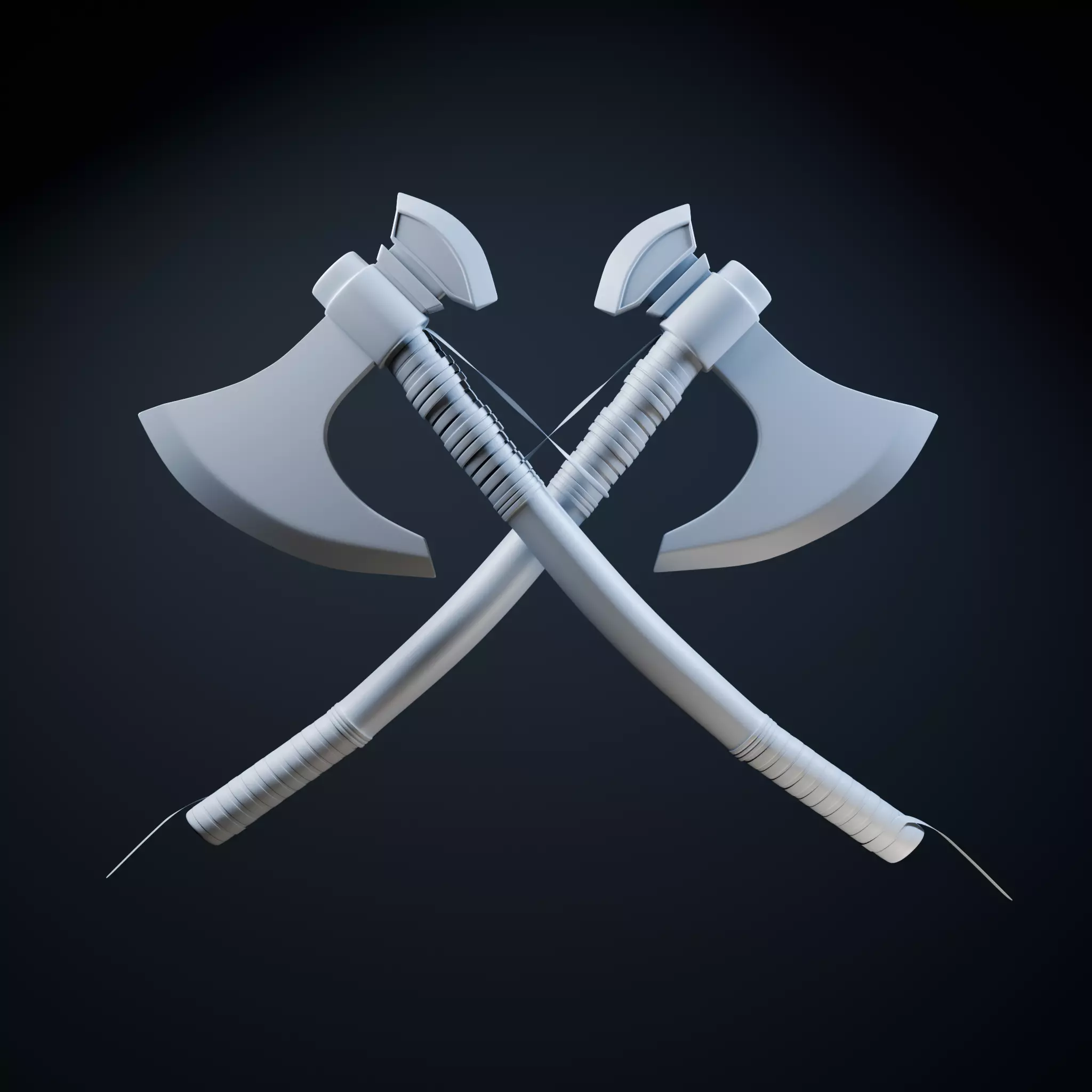 Battle Axe Low-poly 3D model_3