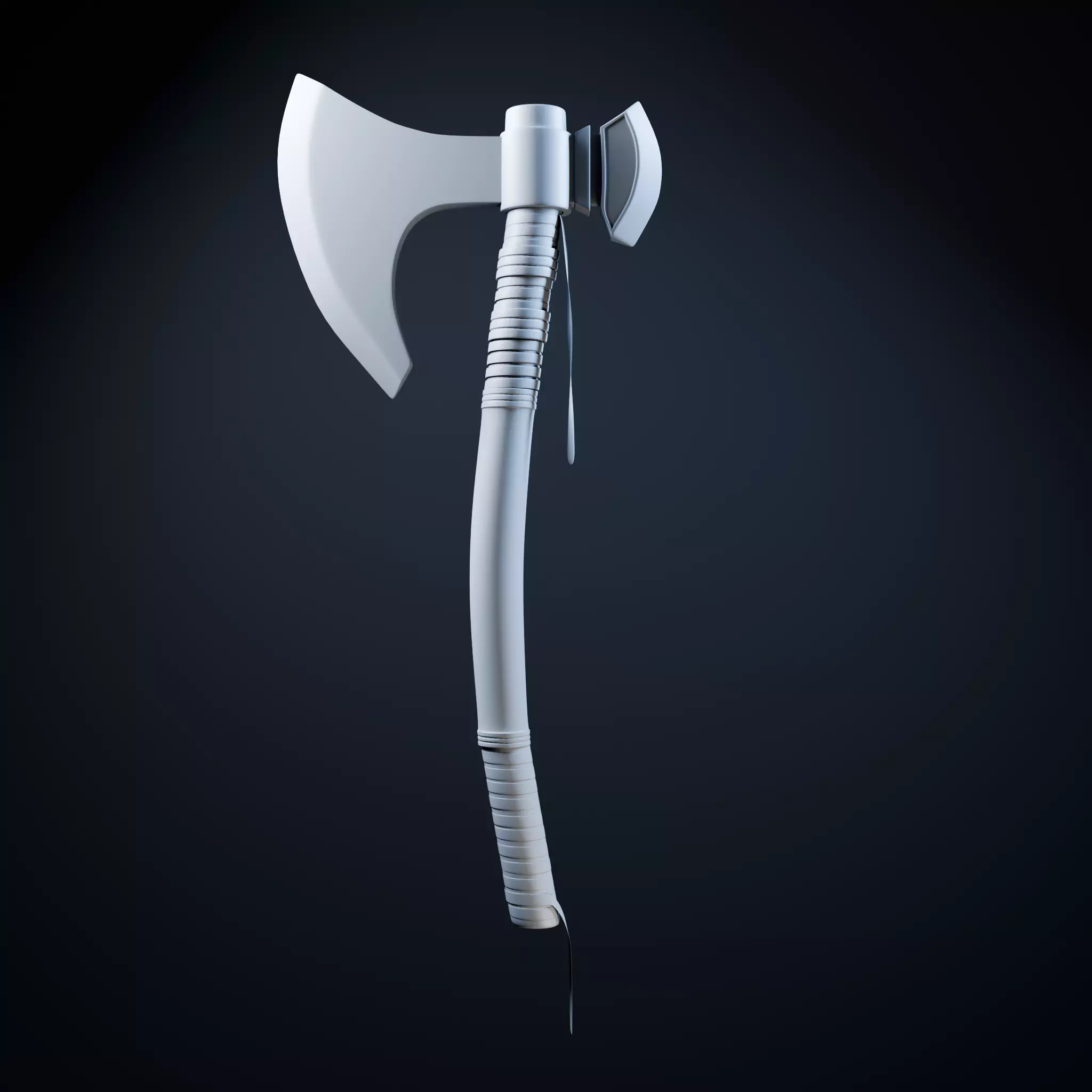 Battle Axe Low-poly 3D model_0