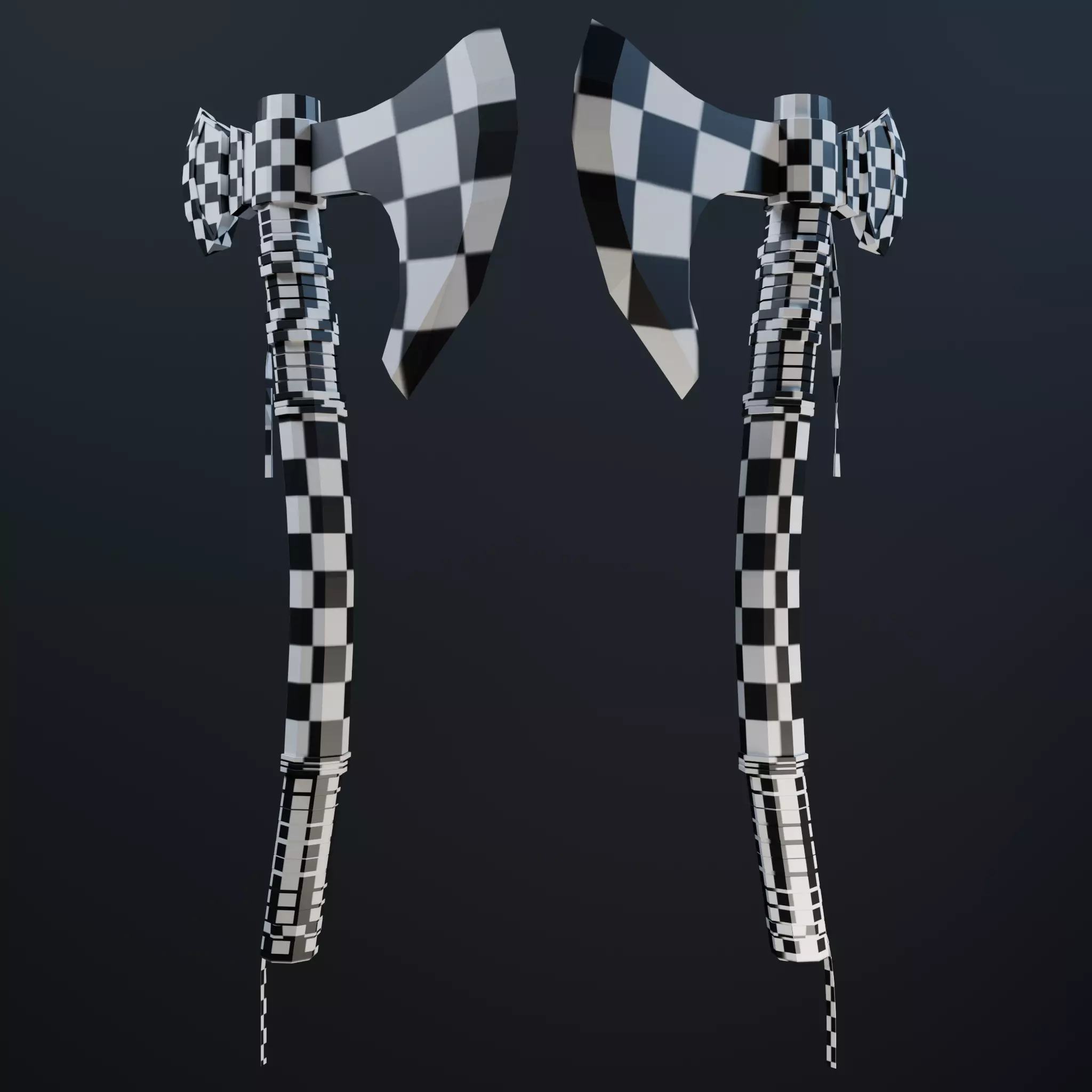 Battle Axe Low-poly 3D model_8