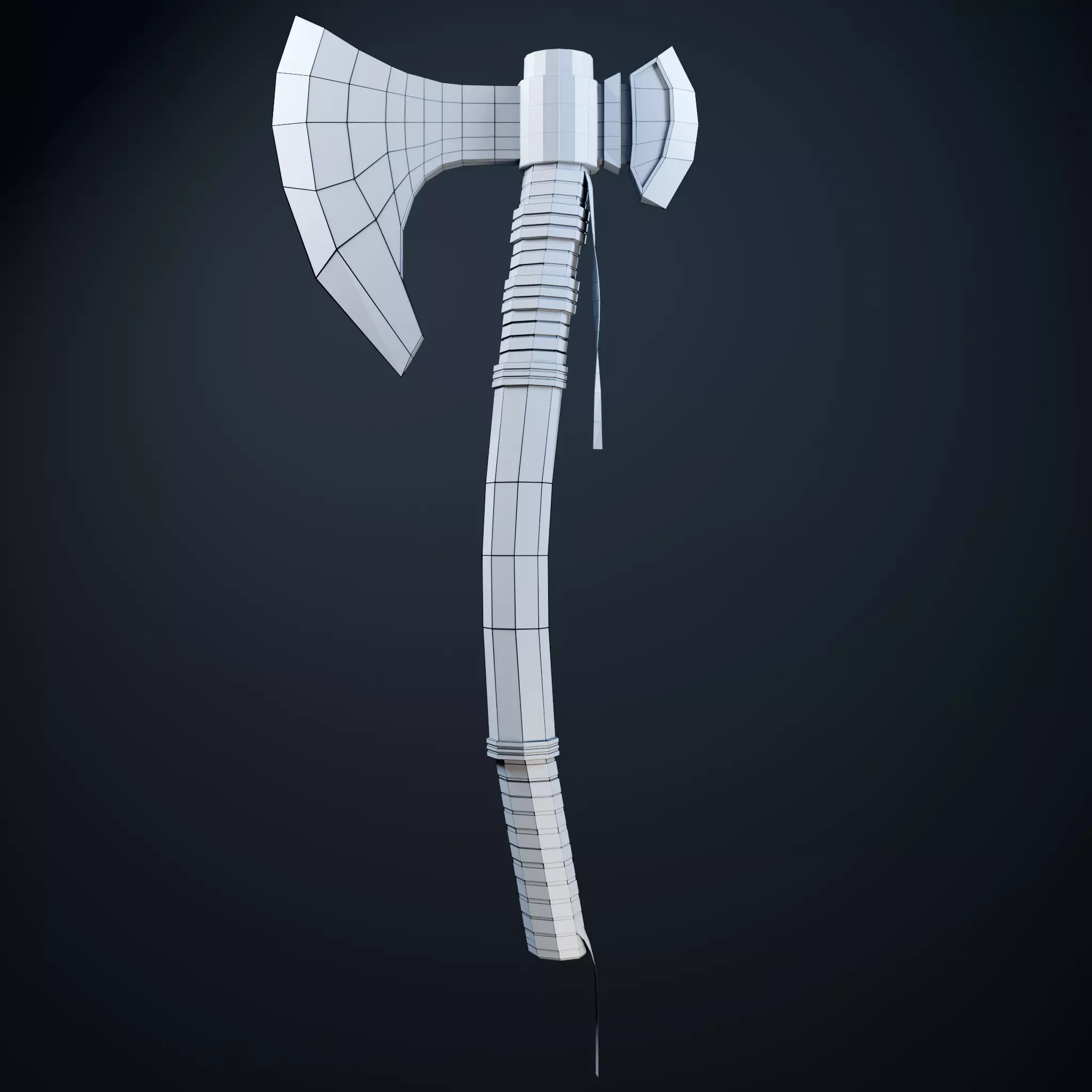 Battle Axe Low-poly 3D model_6